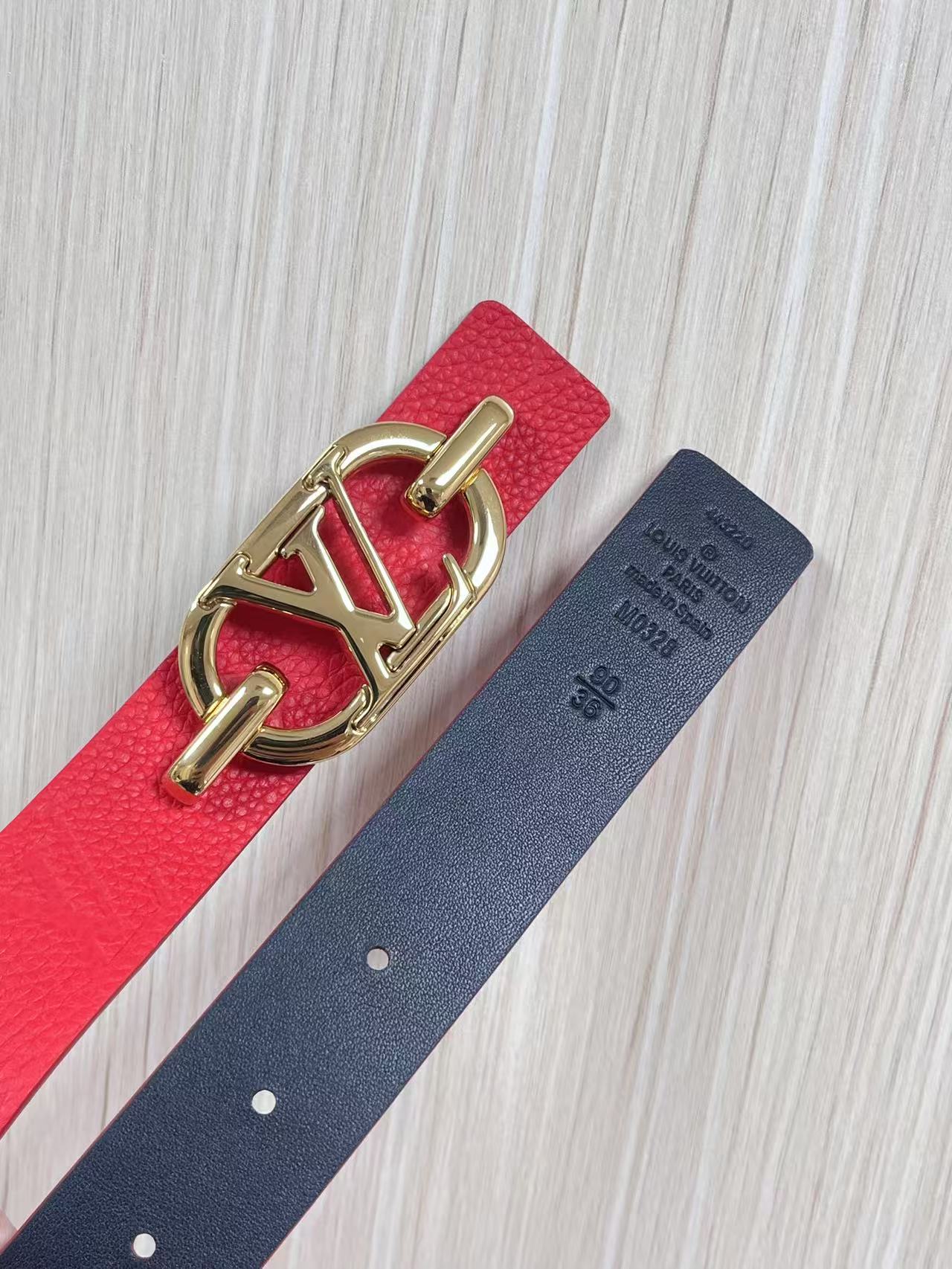 Female Basic Belt Cow Leather Red