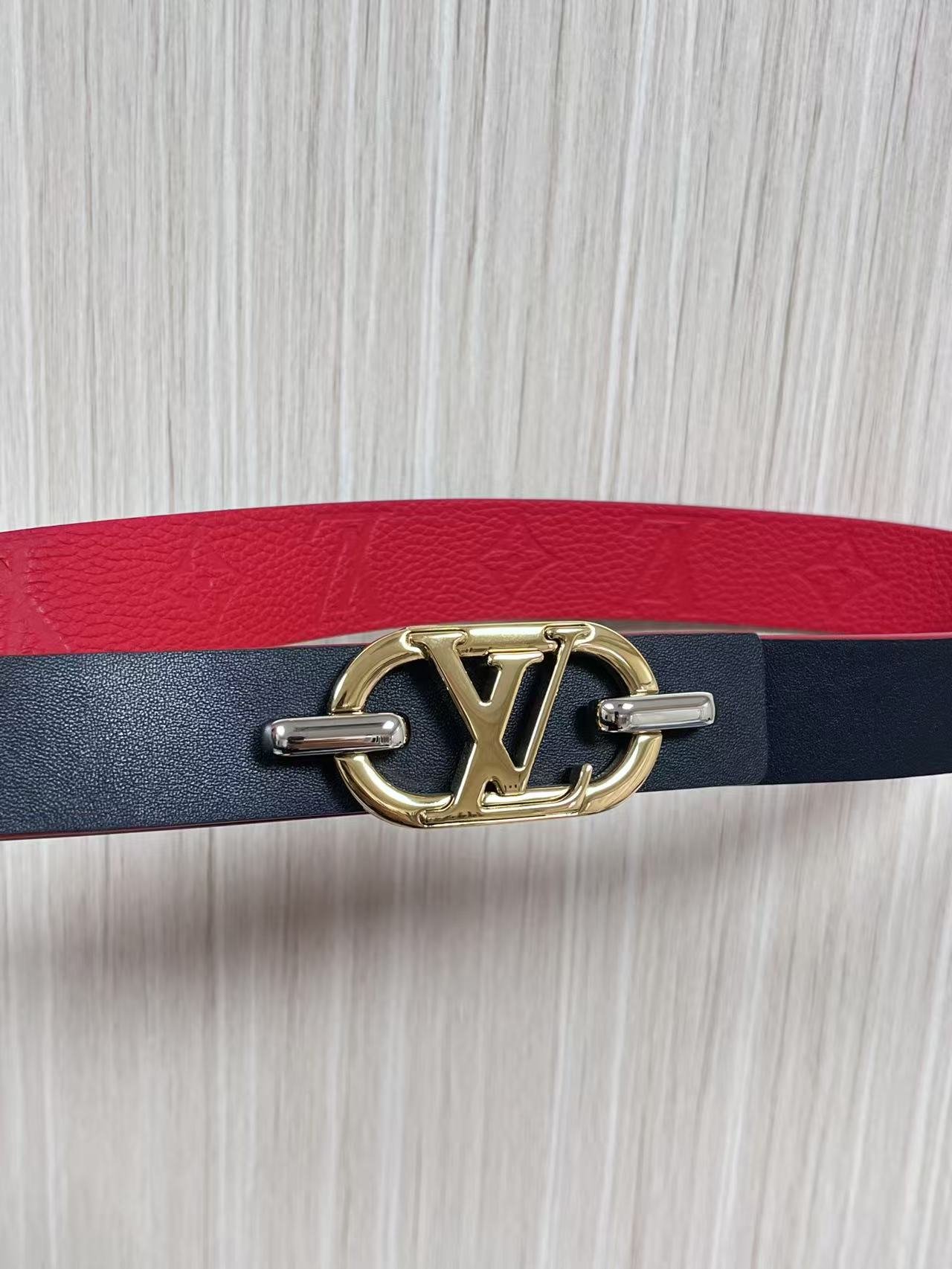 Female Basic Belt Cow Leather Red