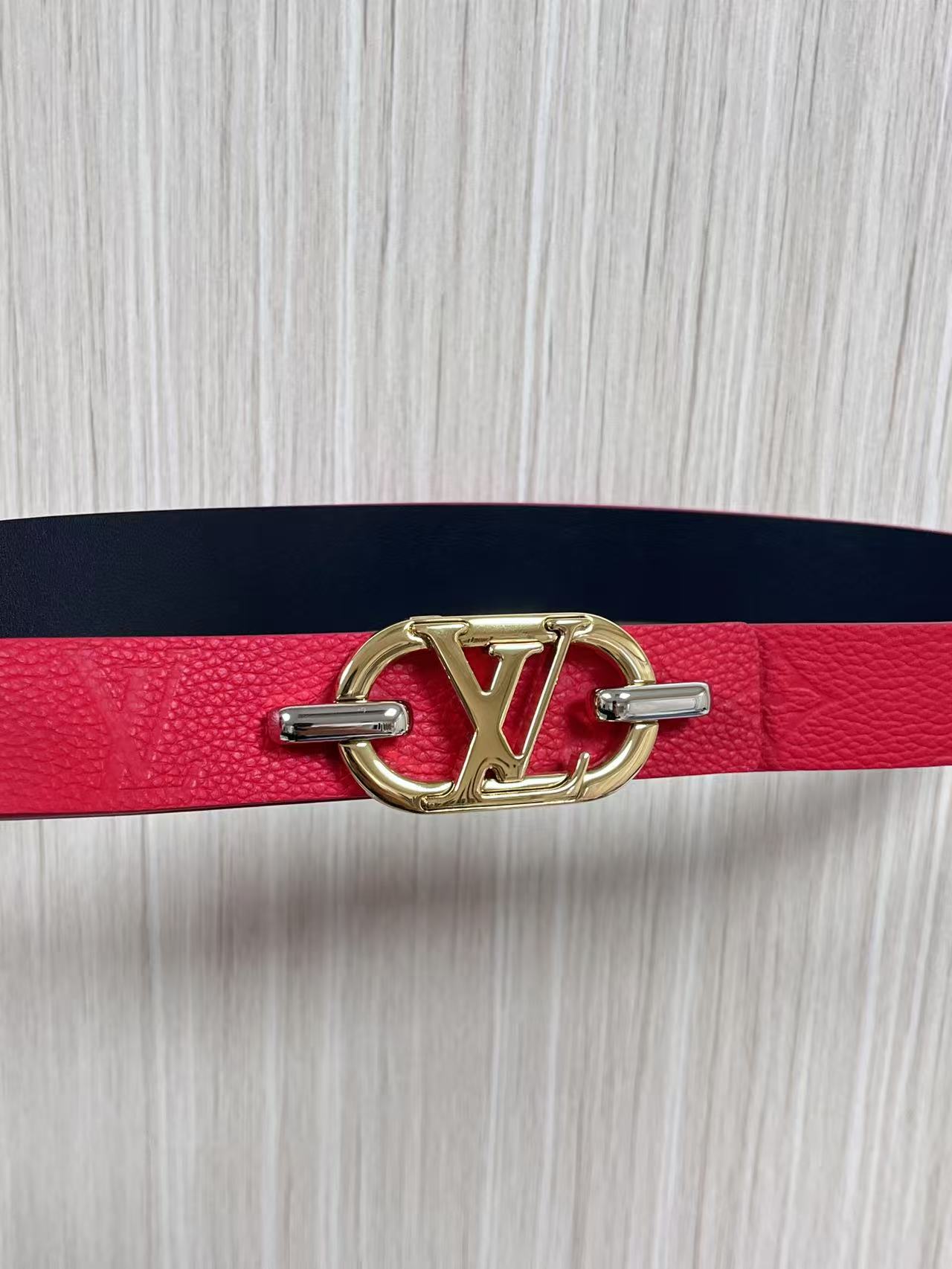 Female Basic Belt Cow Leather Red