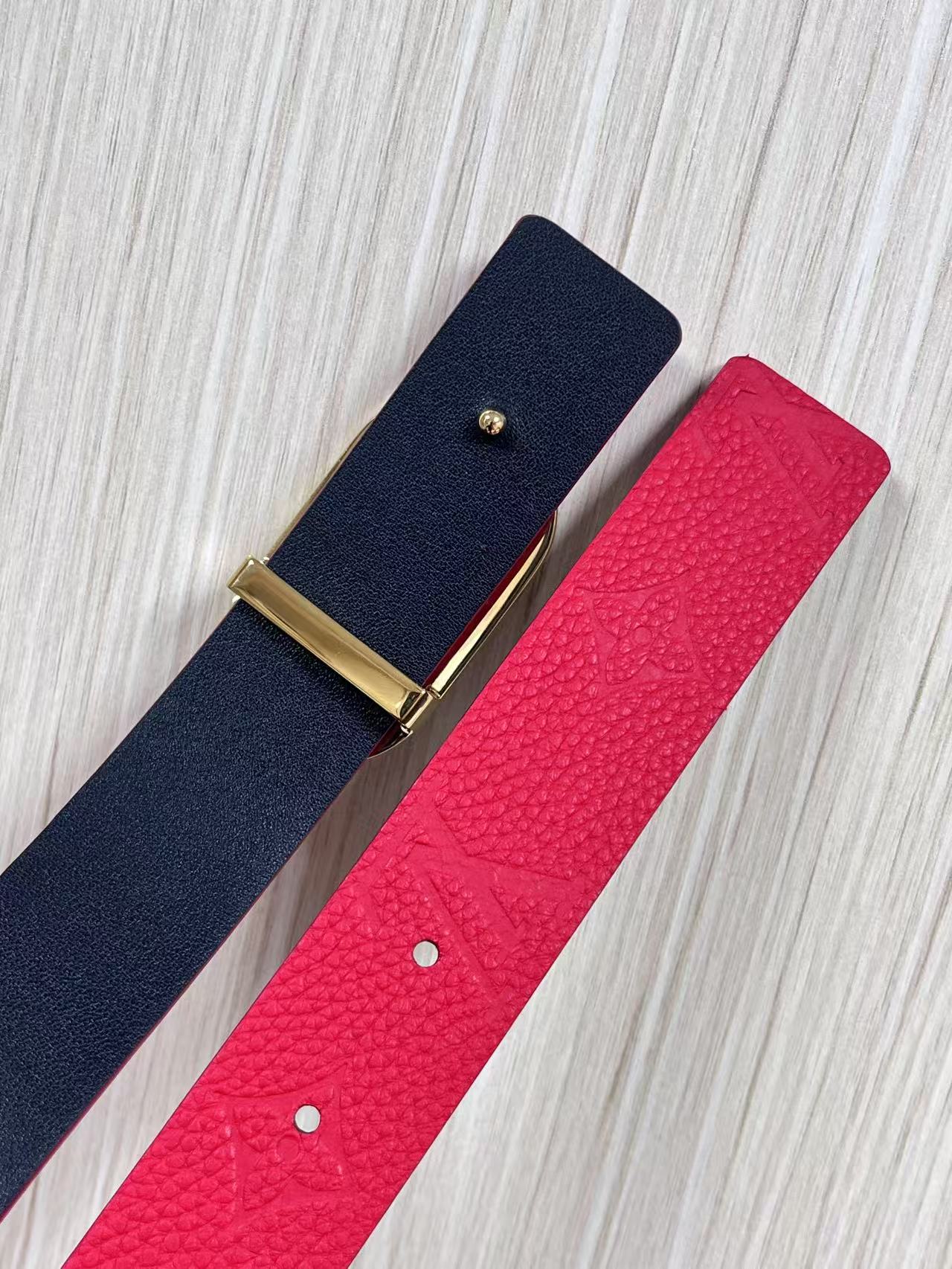 Female Basic Belt Cow Leather Red