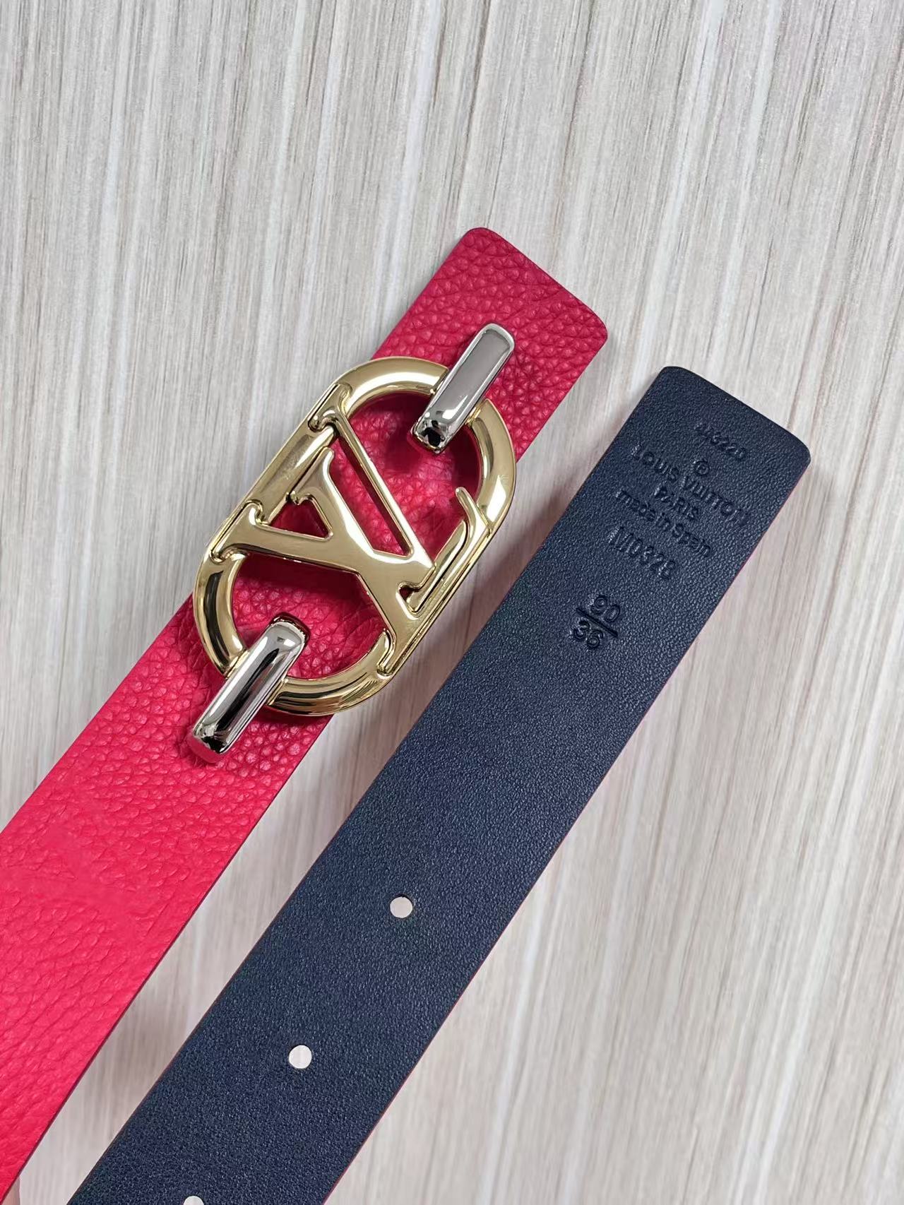 Female Basic Belt Cow Leather Red