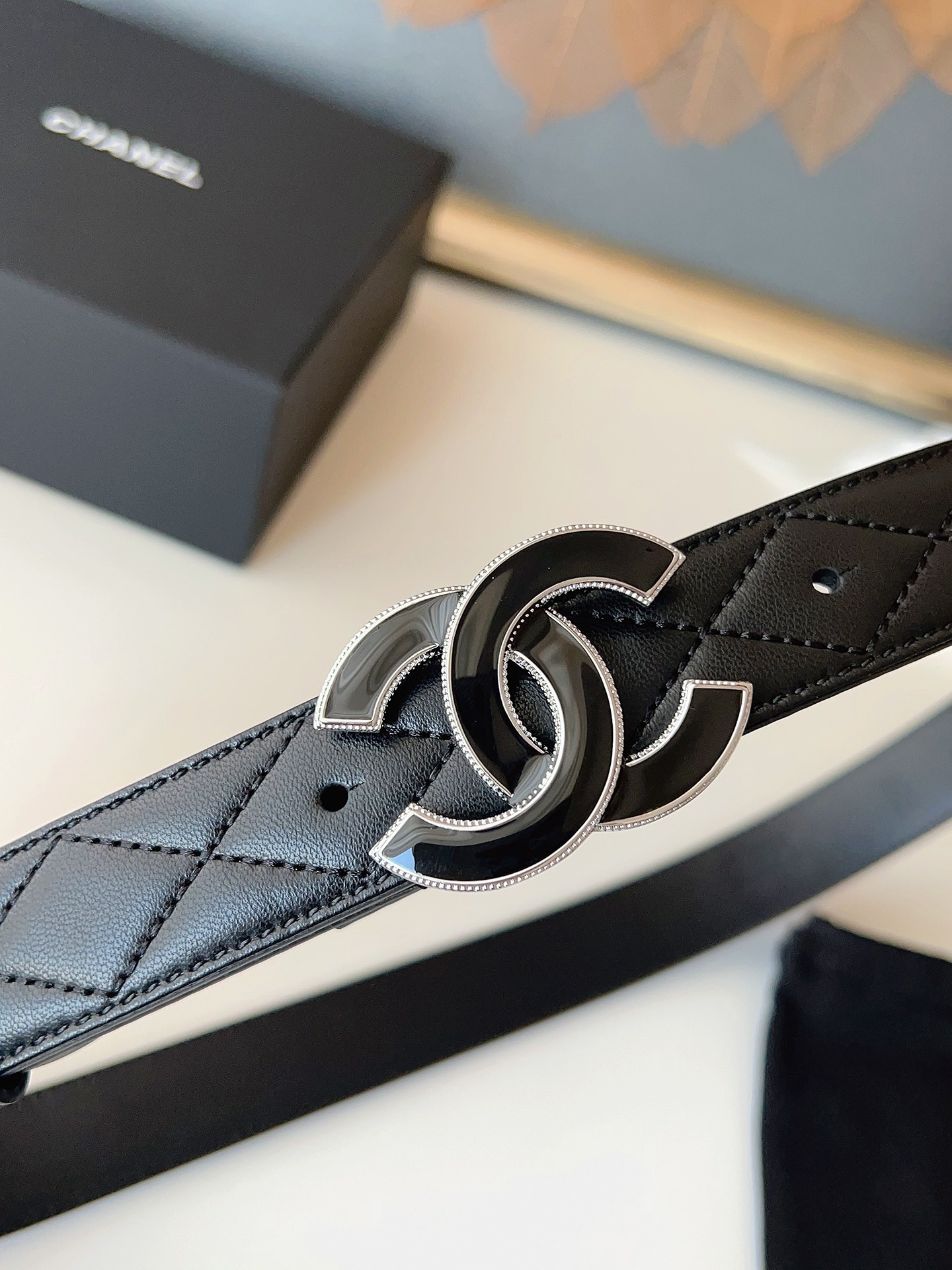 Female Leather Belt Sheepskin Gold M-l