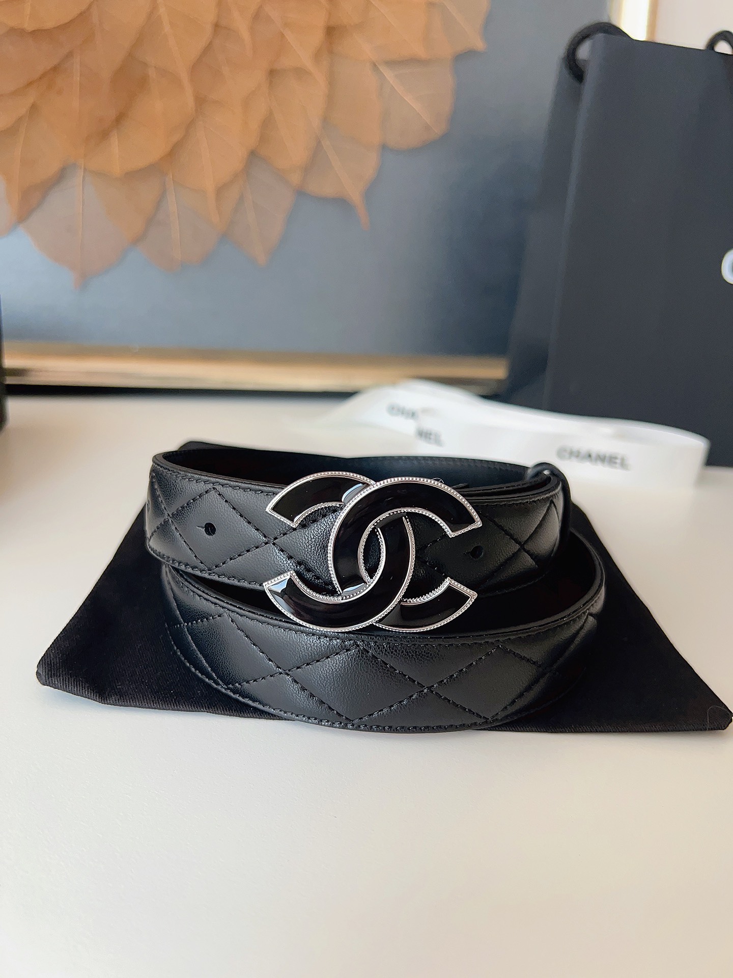 Female Leather Belt Sheepskin Gold M-l