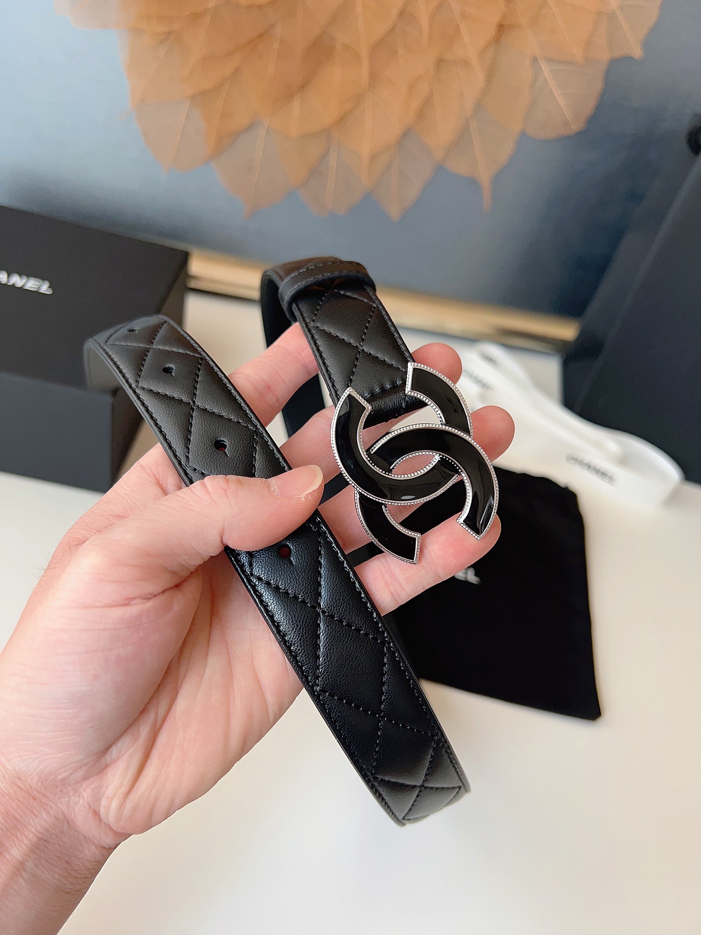 Female Leather Belt Sheepskin Gold M-l