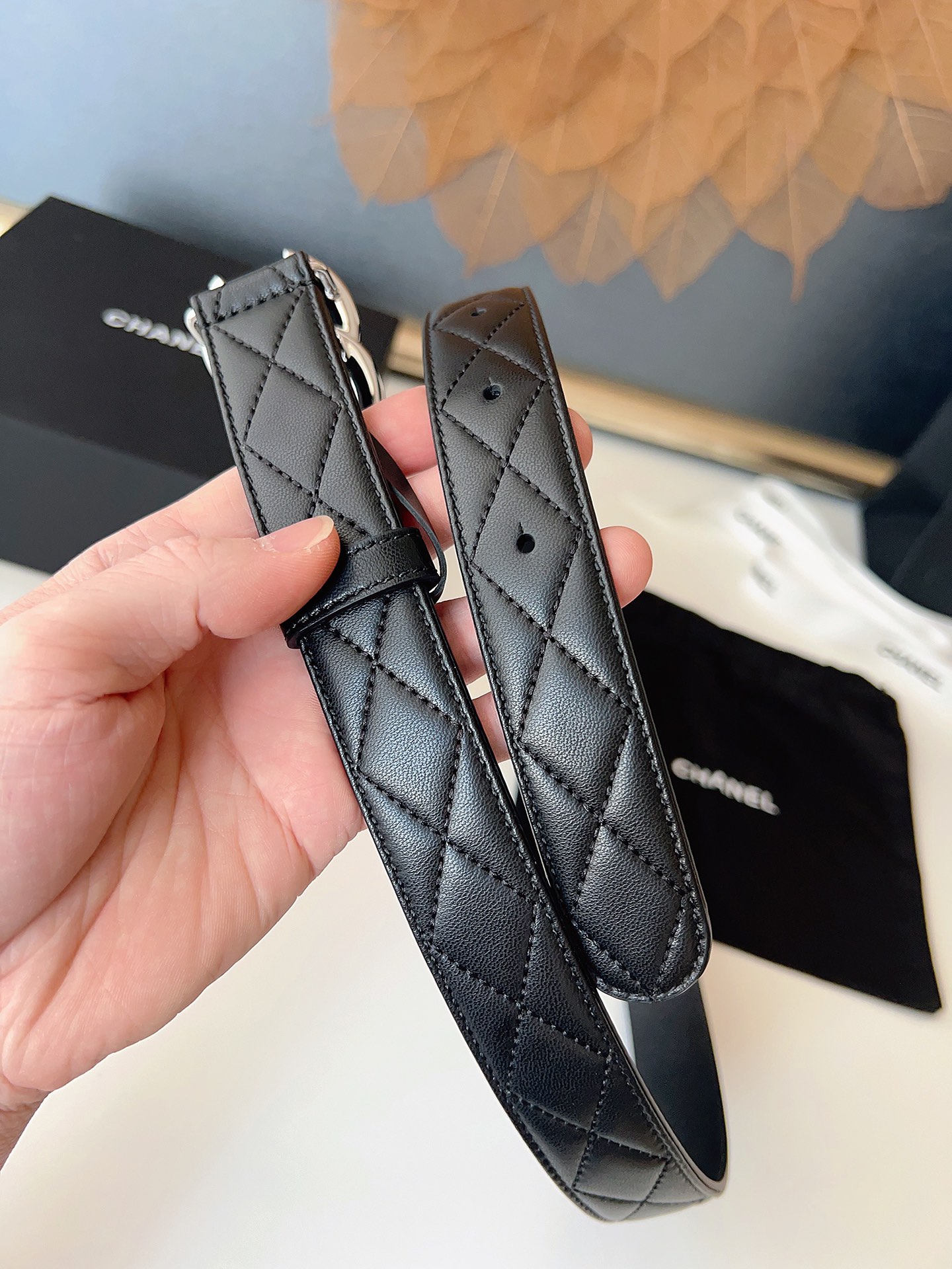 Female Leather Belt Sheepskin Gold M-l