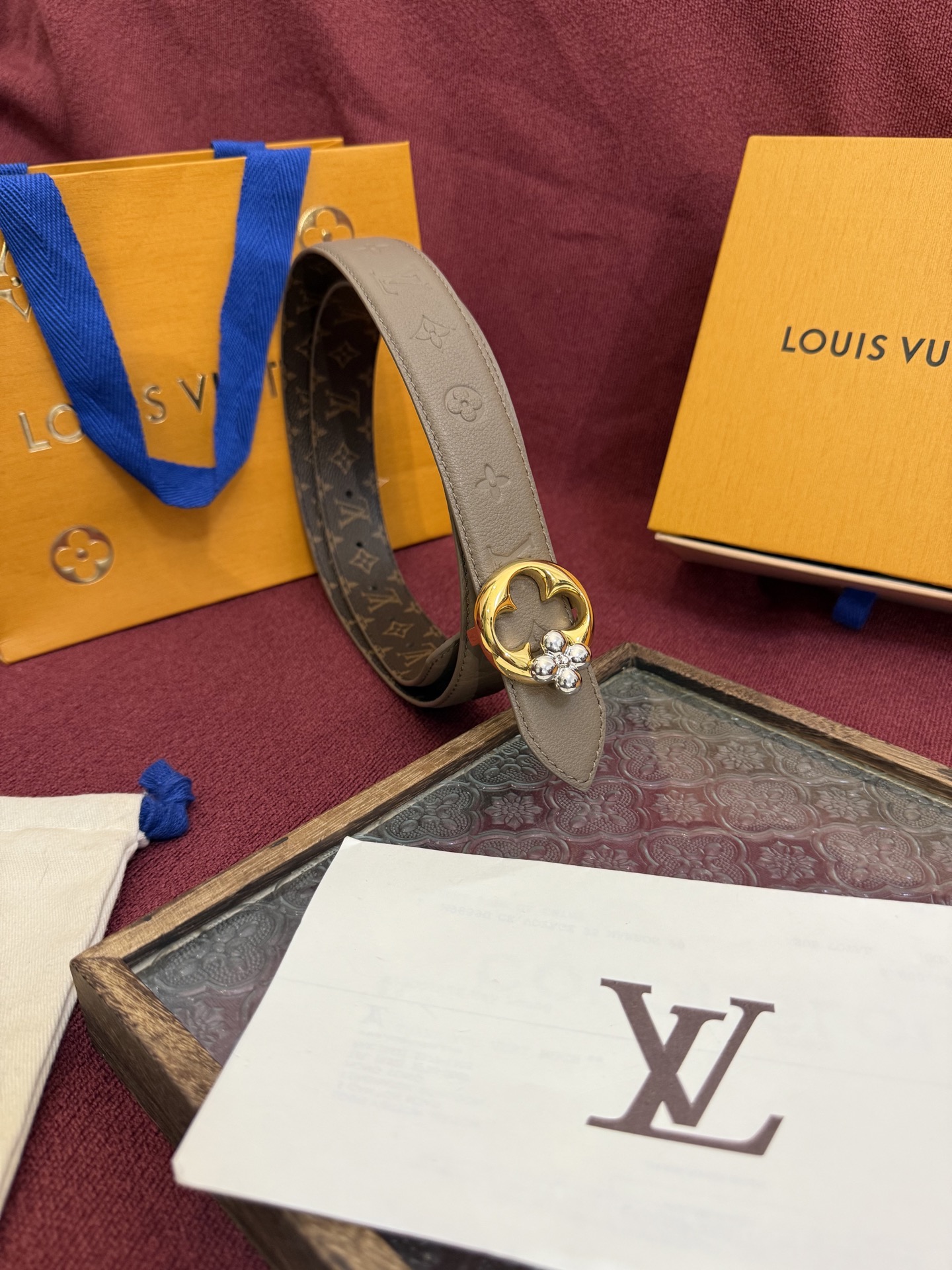 Louis Vuitton Female Basic Belt Cow Leather M-l