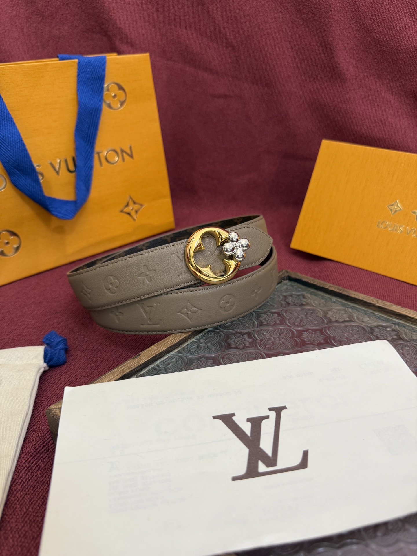 Louis Vuitton Female Basic Belt Cow Leather M-l