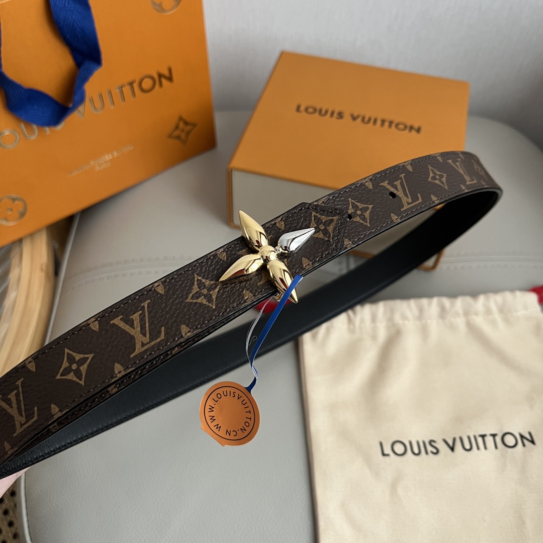 Louis Vuitton Female Basic Belt Cow Leather Black M