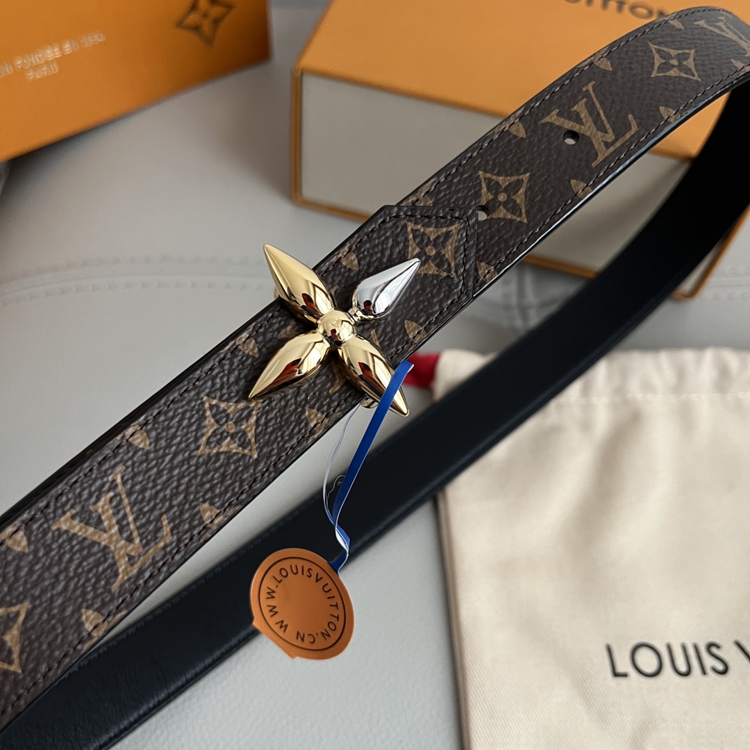 Louis Vuitton Female Basic Belt Cow Leather Black M