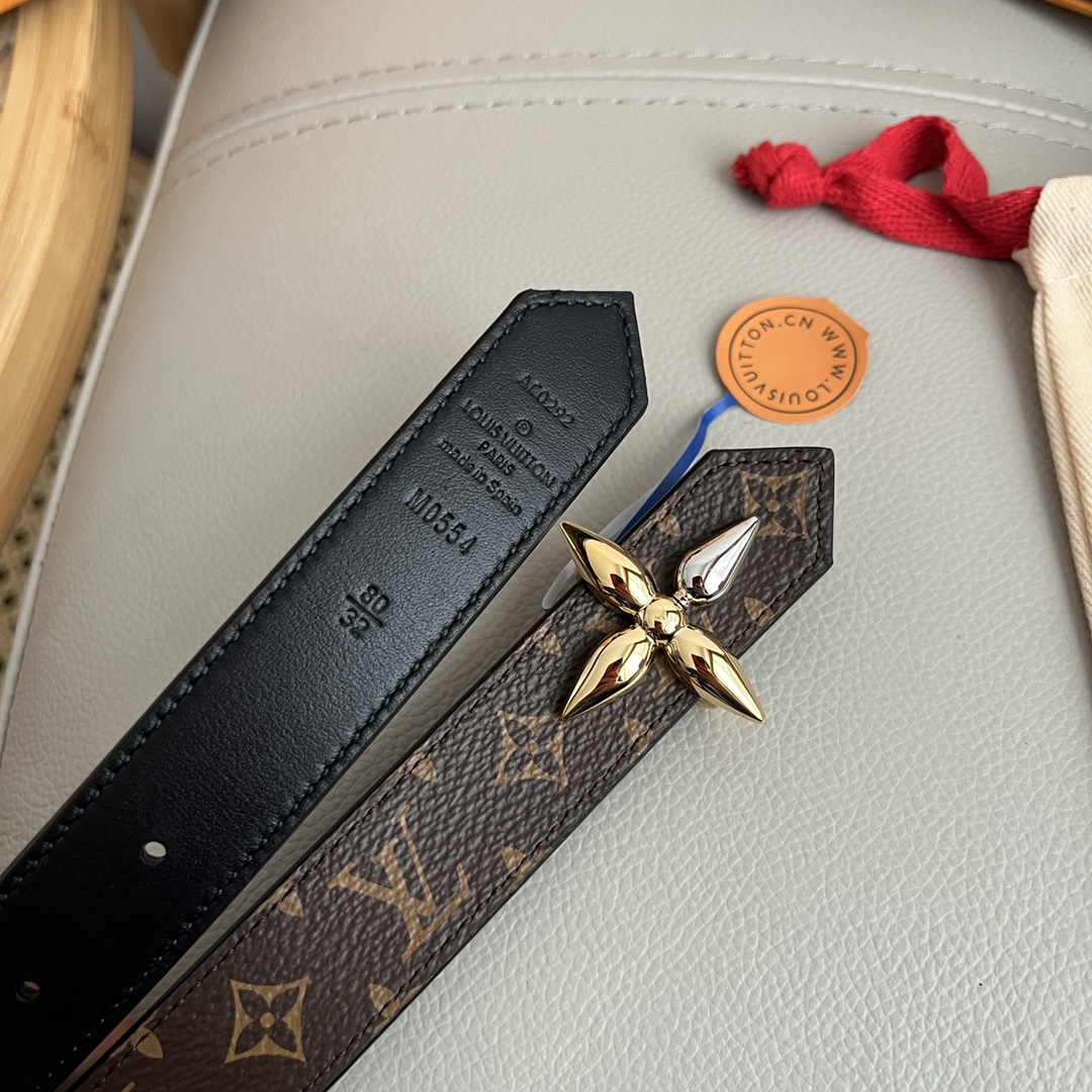 Louis Vuitton Female Basic Belt Cow Leather Black M