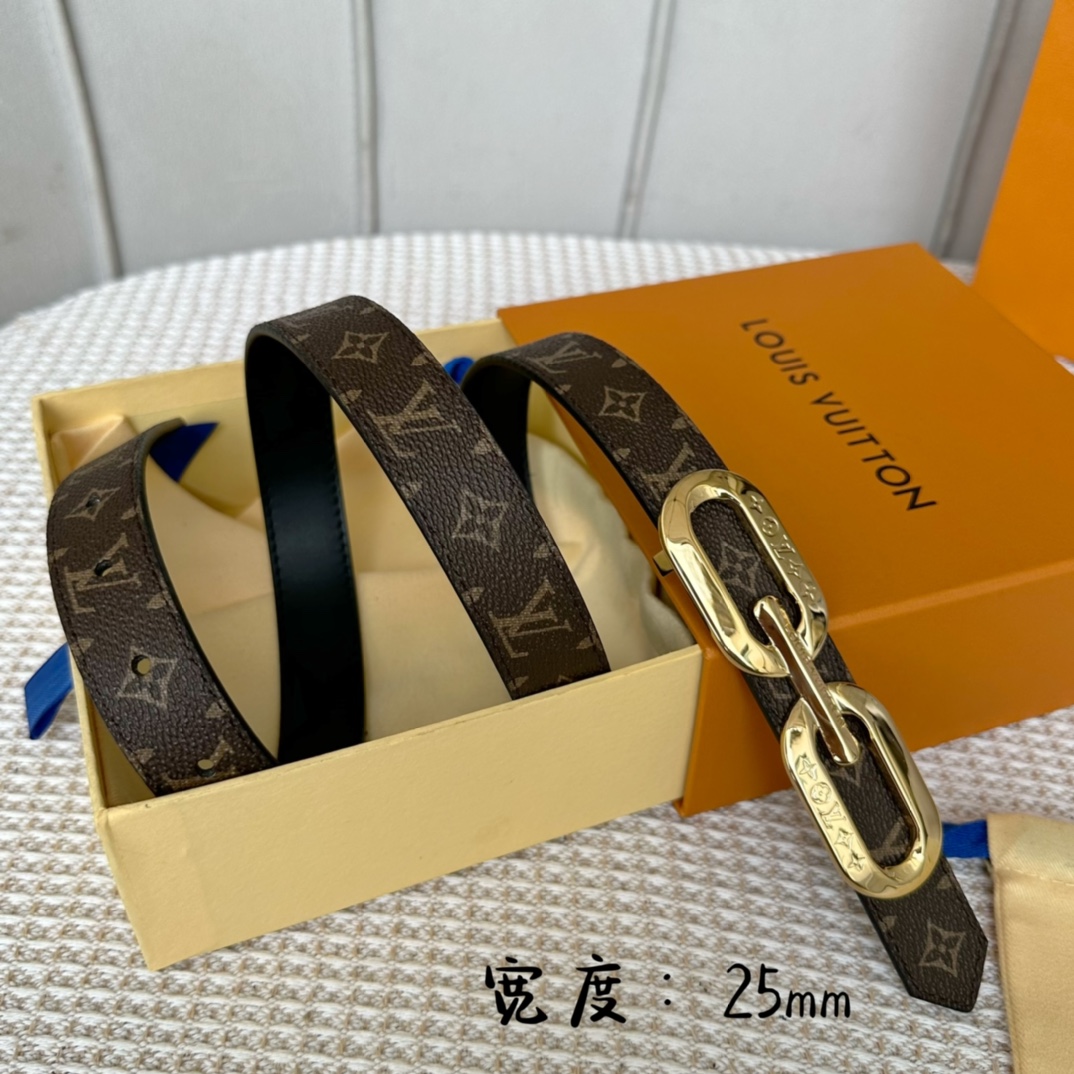 Louis Vuitton Female Basic Belt Cow Leather 25mm-l