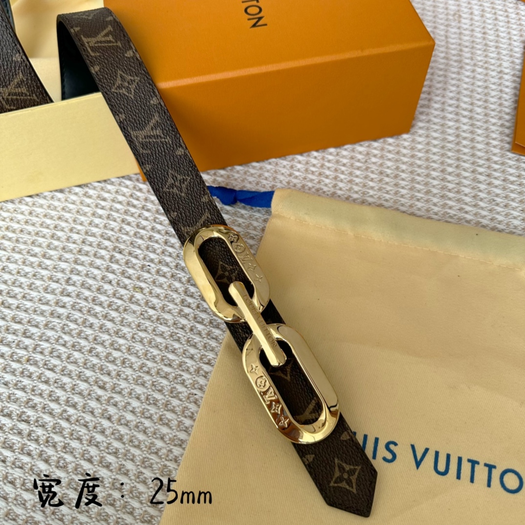 Louis Vuitton Female Basic Belt Cow Leather 25mm-l