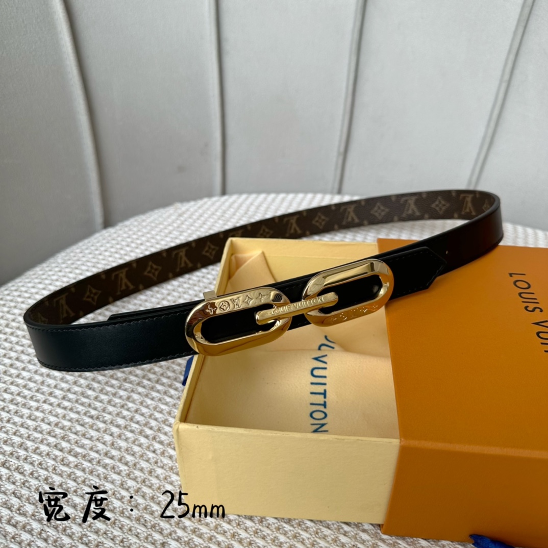 Louis Vuitton Female Basic Belt Cow Leather 25mm-l