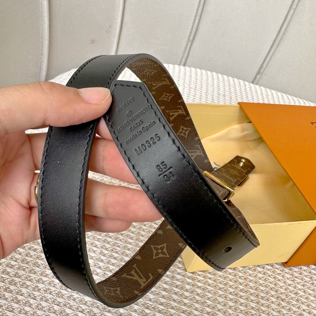 Louis Vuitton Female Basic Belt Cow Leather 25mm-l
