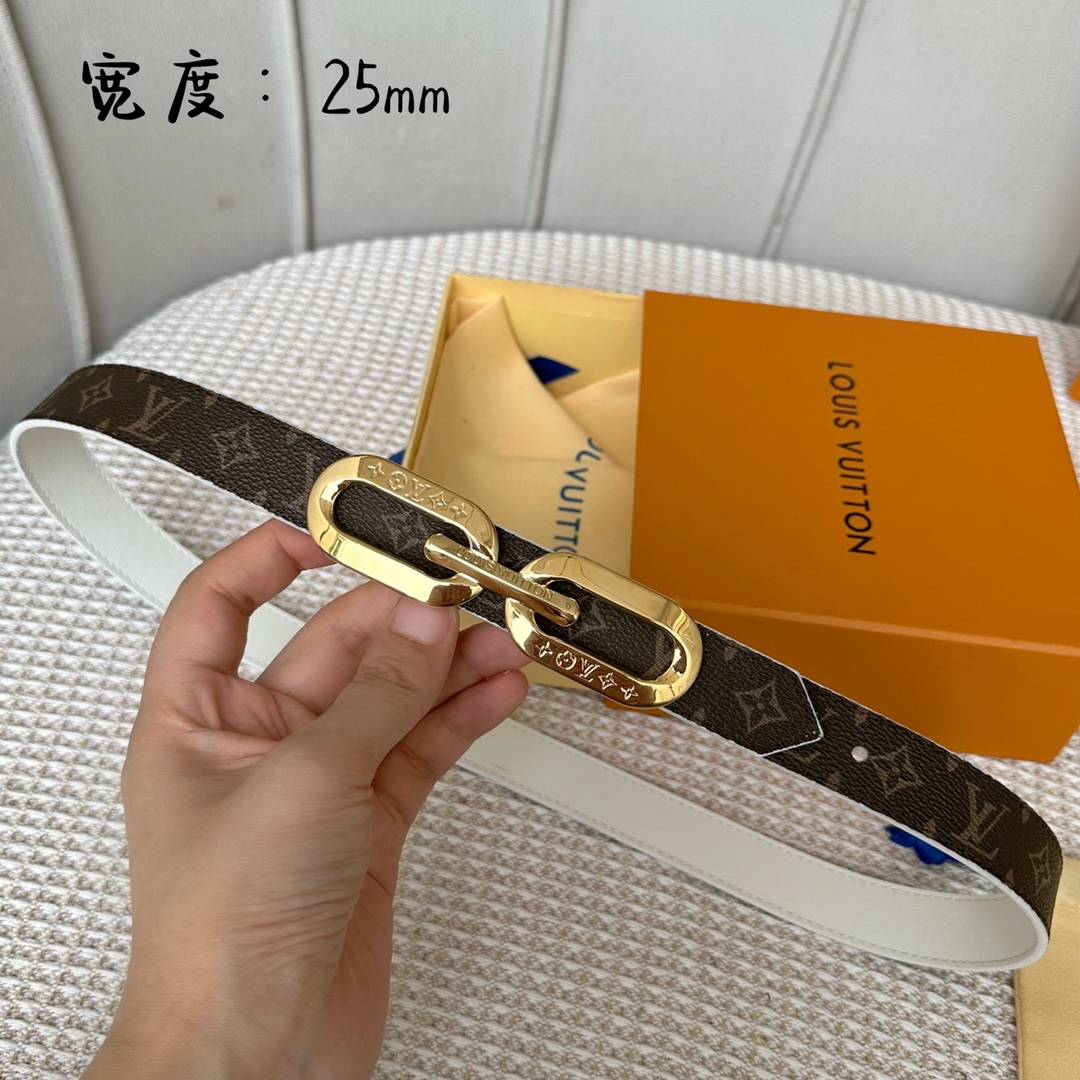 Louis Vuitton Female Basic Belt Cow Leather 25mm-l