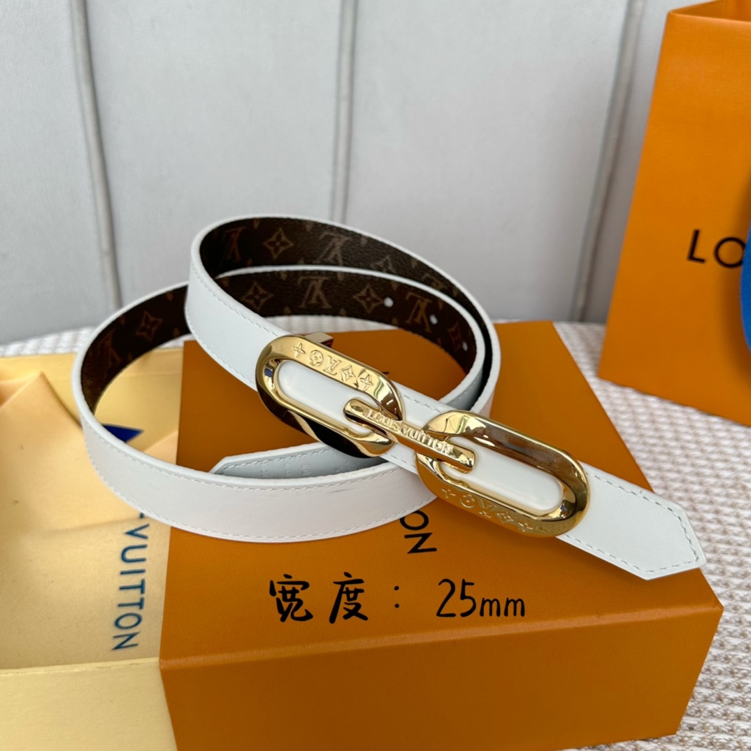 Louis Vuitton Female Basic Belt Cow Leather 25mm-l