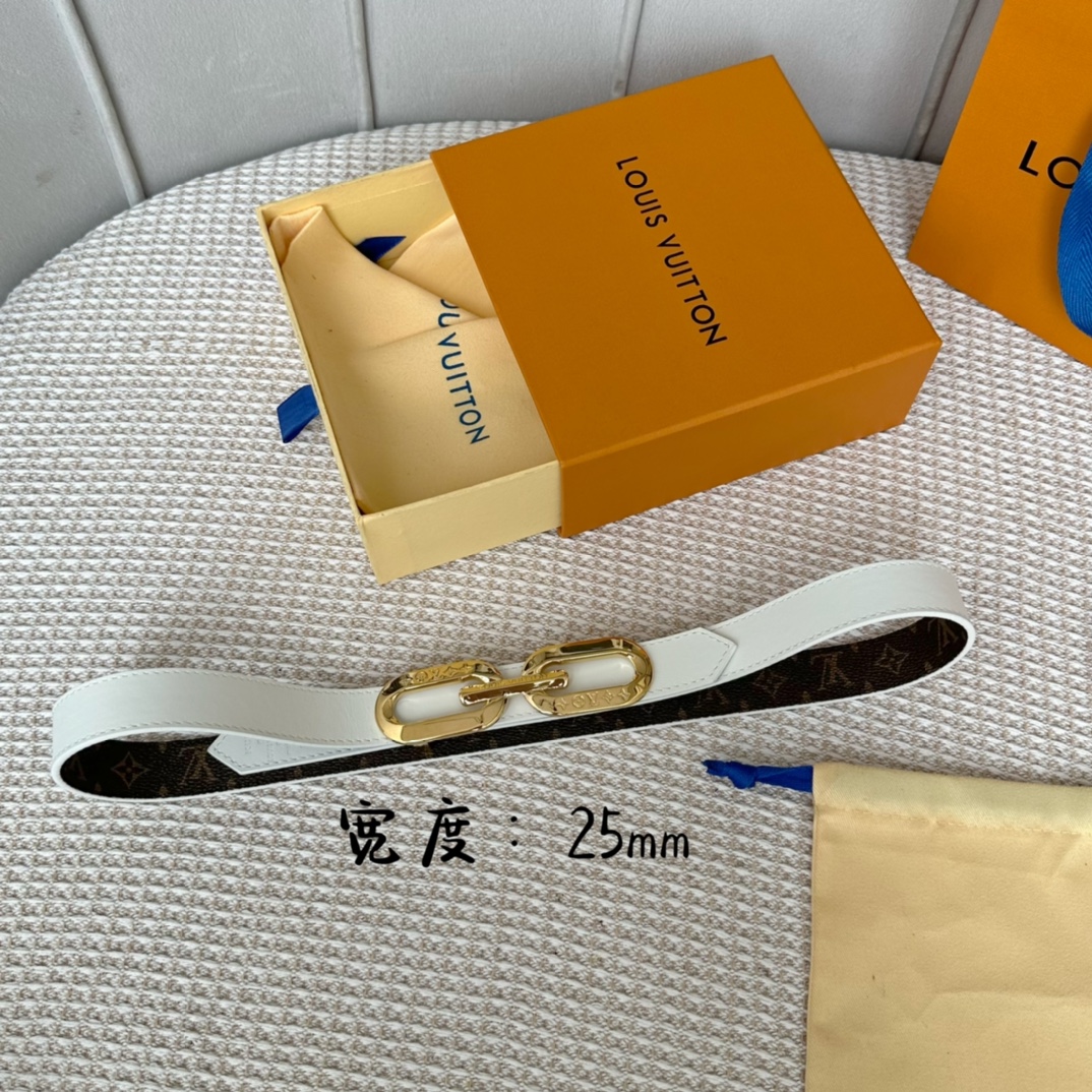 Louis Vuitton Female Basic Belt Cow Leather 25mm-l