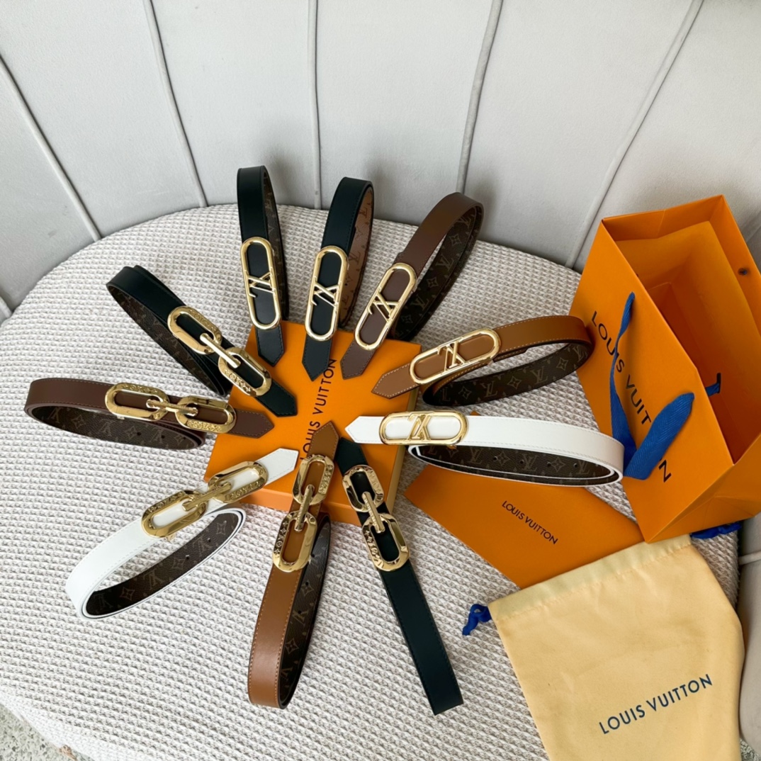 Louis Vuitton Female Basic Belt Cow Leather 25mm-l