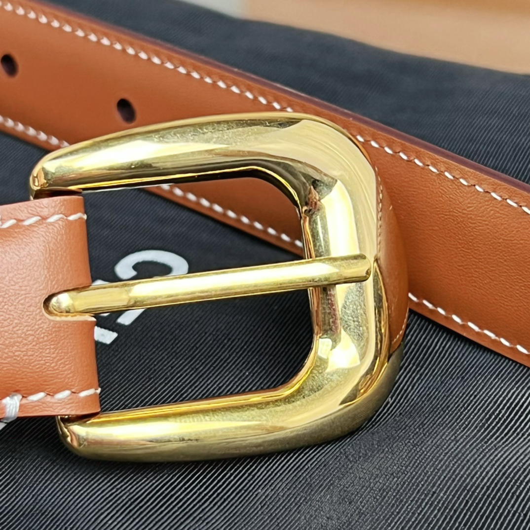 Celine Female Basic Belt Cow Leather Brown S-l