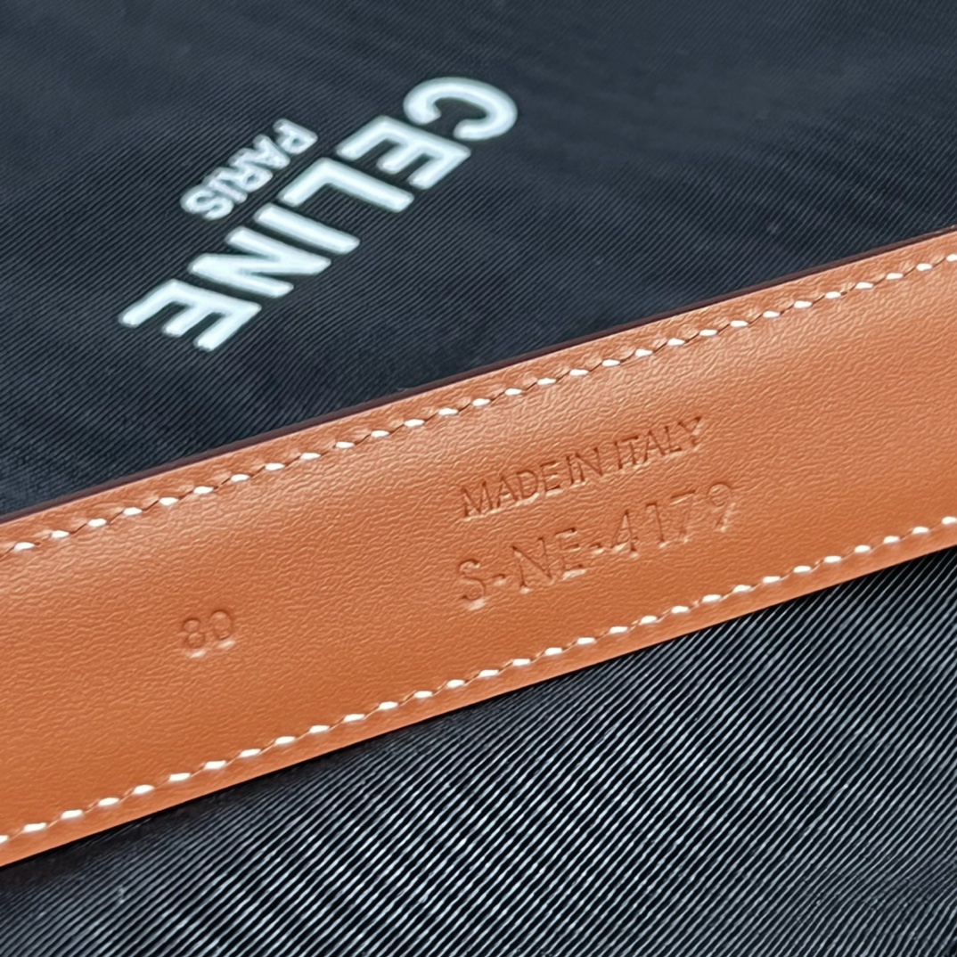 Celine Female Basic Belt Cow Leather Brown S-l