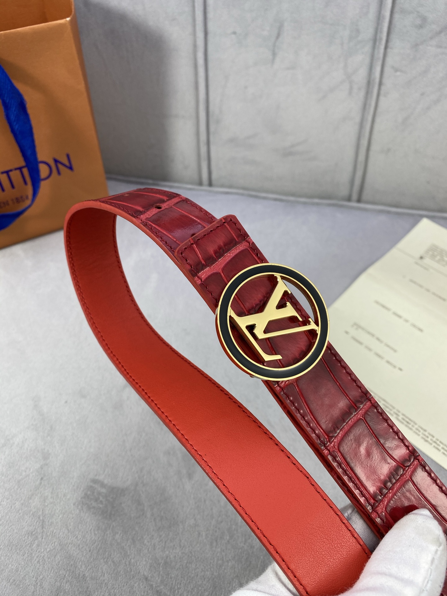 Louis Vuitton Female Leather Belt Top Grain Leather L