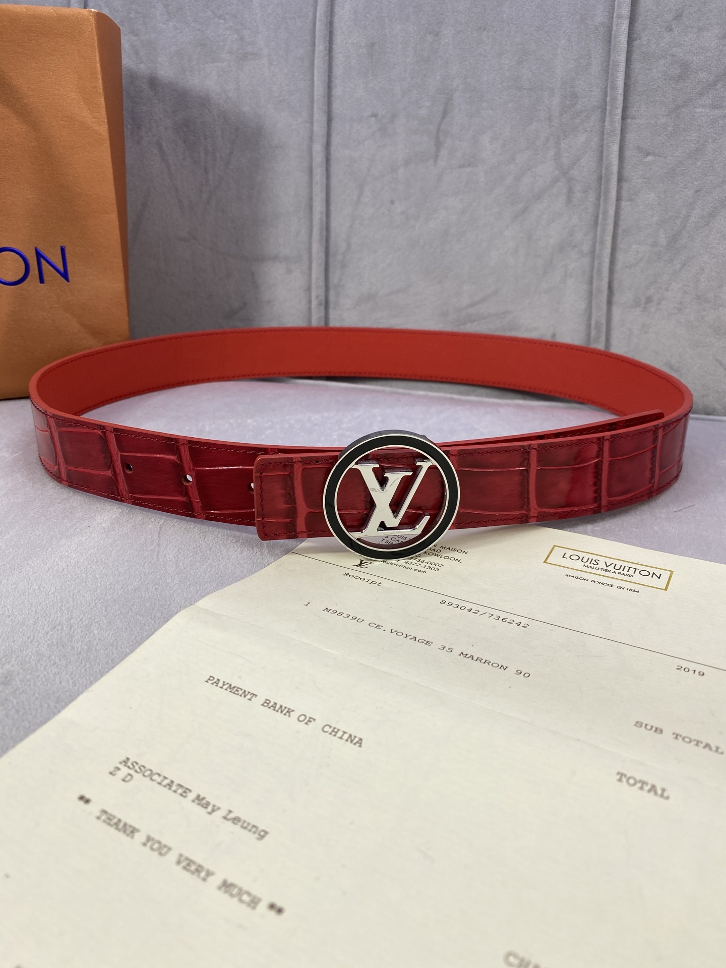 Louis Vuitton Female Leather Belt Top Grain Leather L