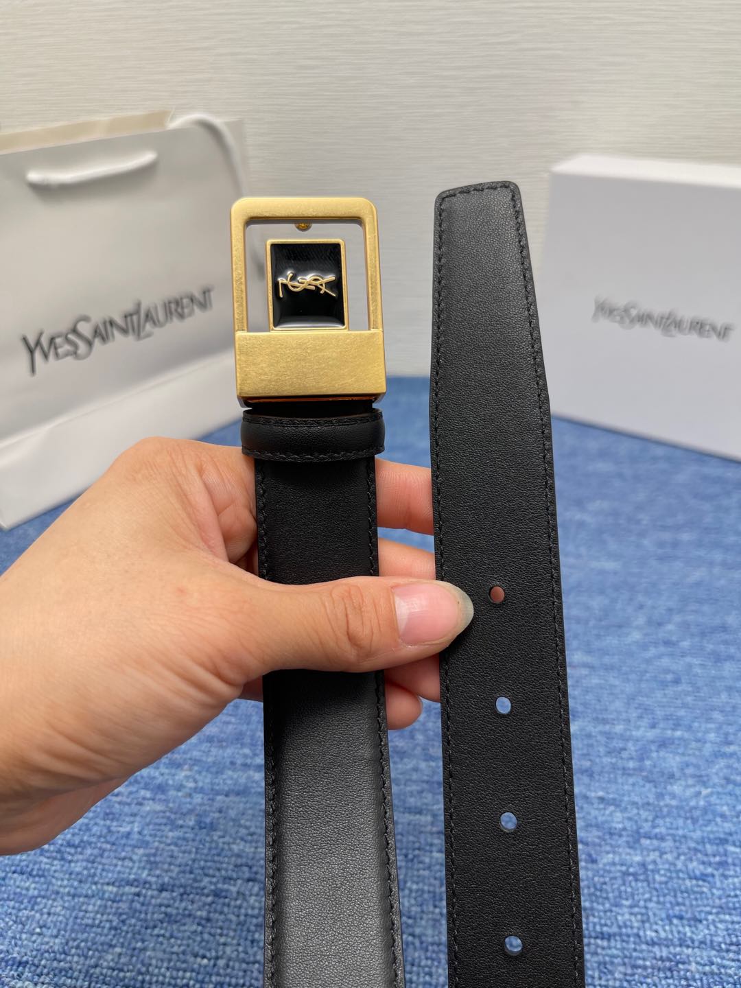 Saint Laurent Female Basic Belt Cow Leather S-m-l