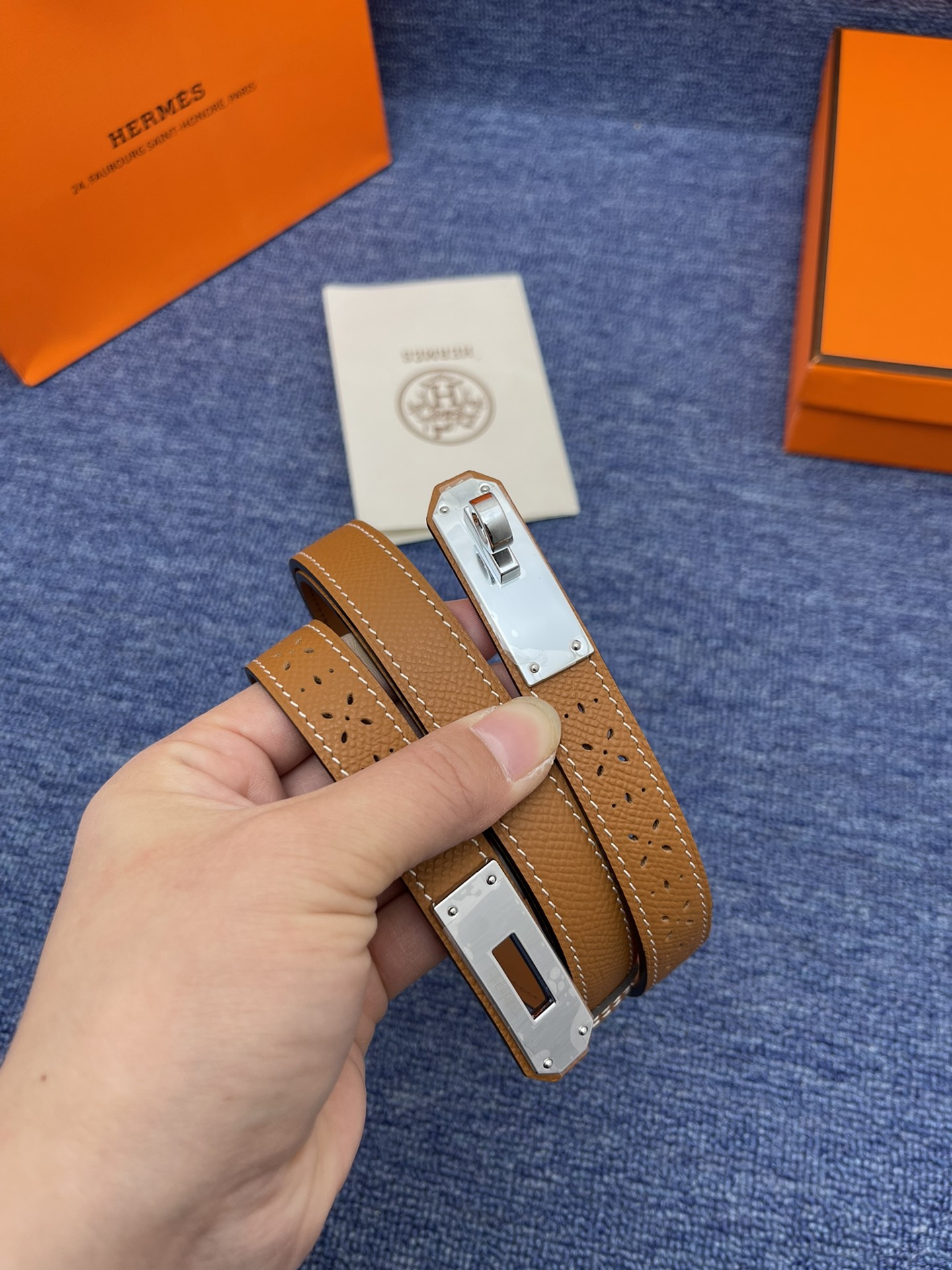 Hermès Female Leather Belt Cow Leather Adjustable S-m-l