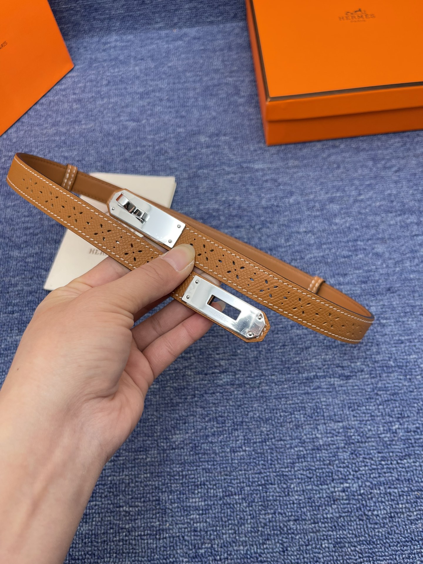 Hermès Female Leather Belt Cow Leather Adjustable S-m-l