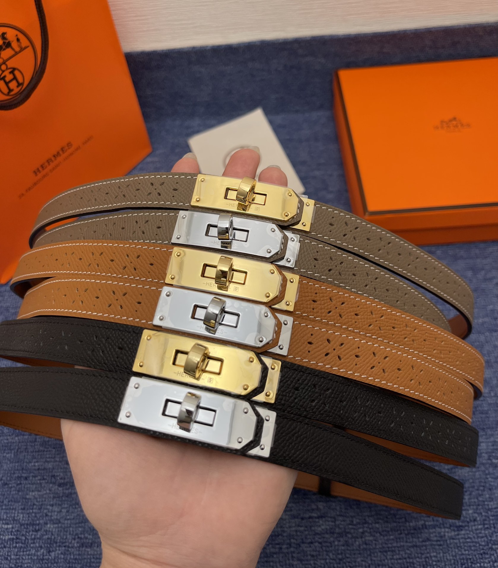 Hermès Female Leather Belt Cow Leather Adjustable S-m-l