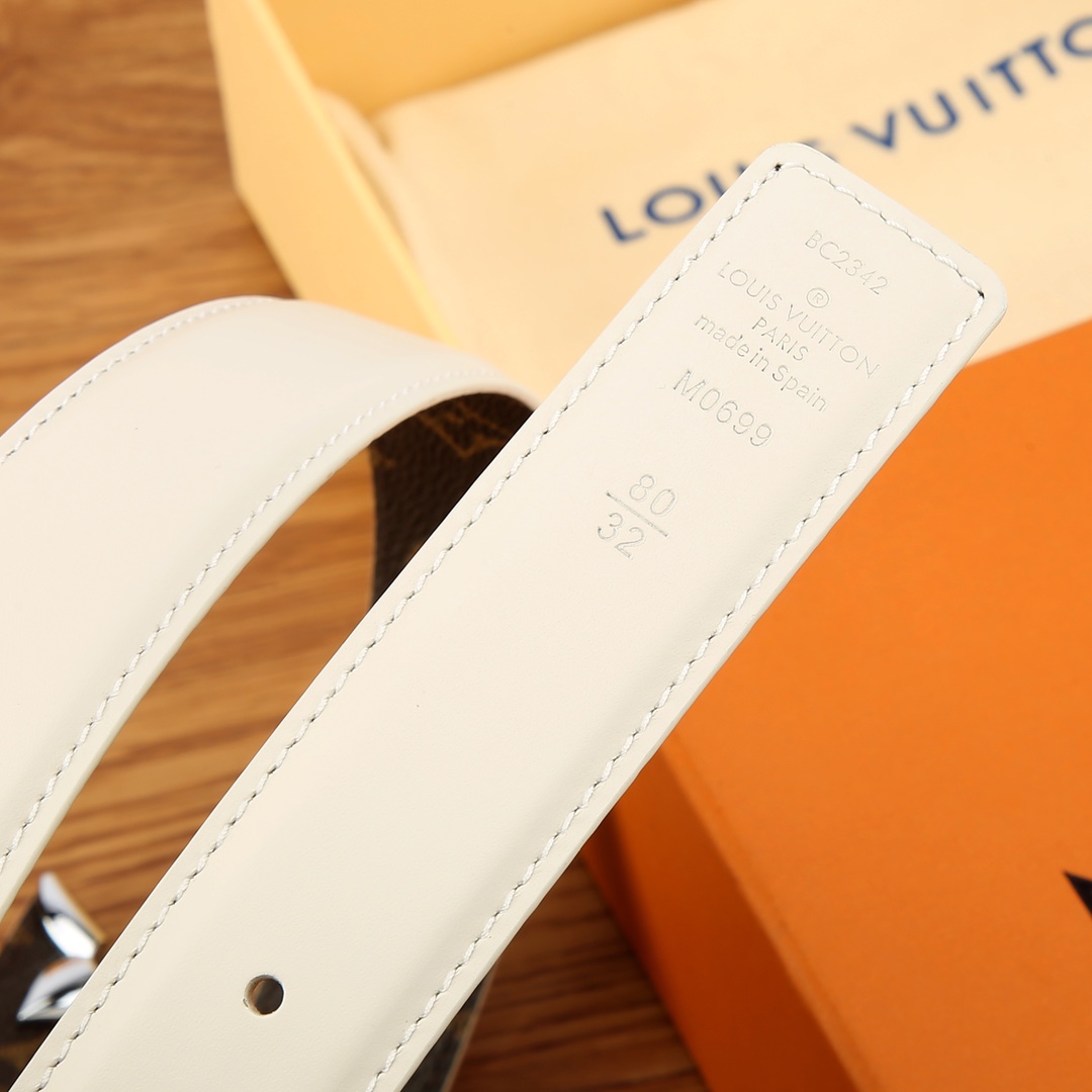Louis Vuitton Female Basic Belt Cow Leather White S-m-l