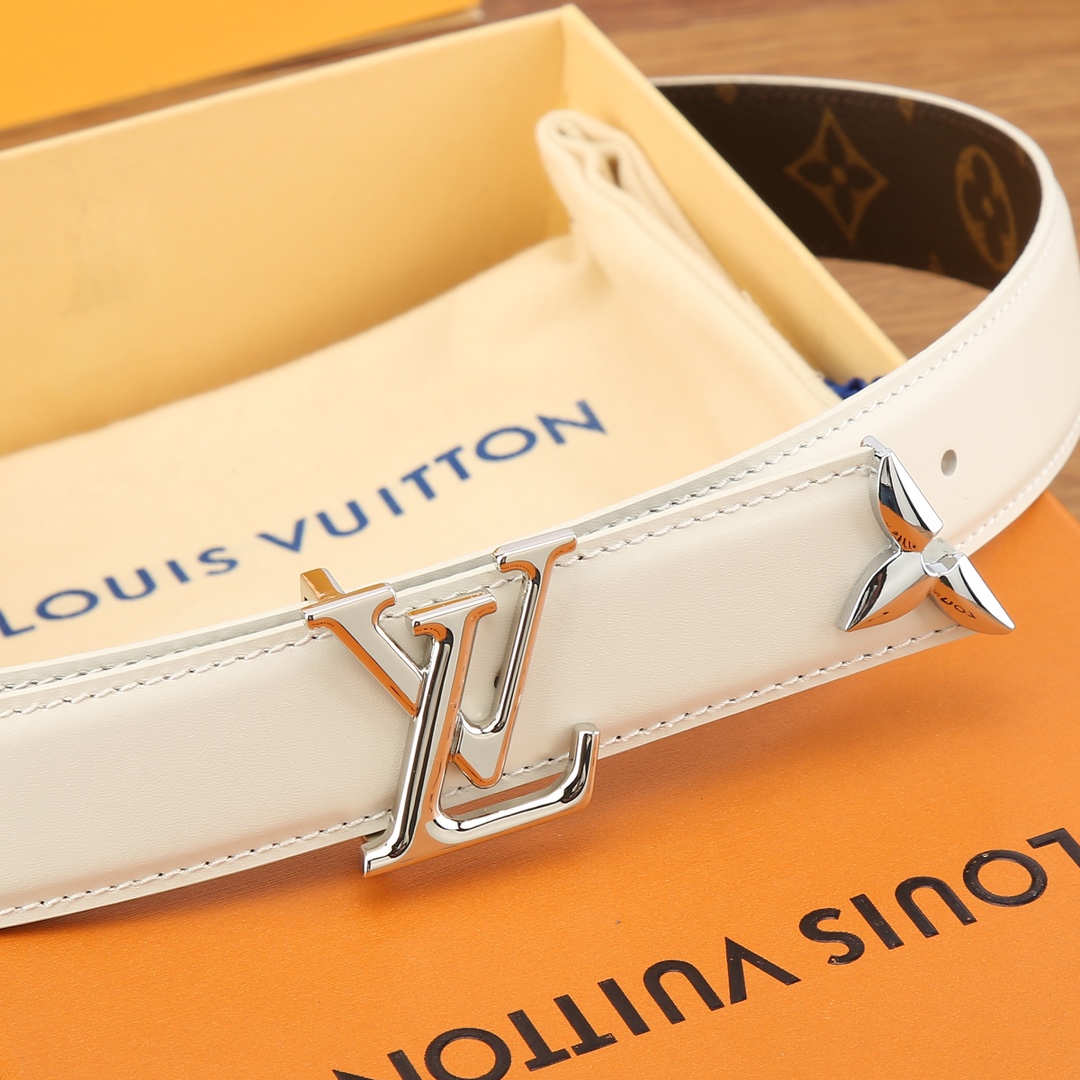 Louis Vuitton Female Basic Belt Cow Leather White S-m-l