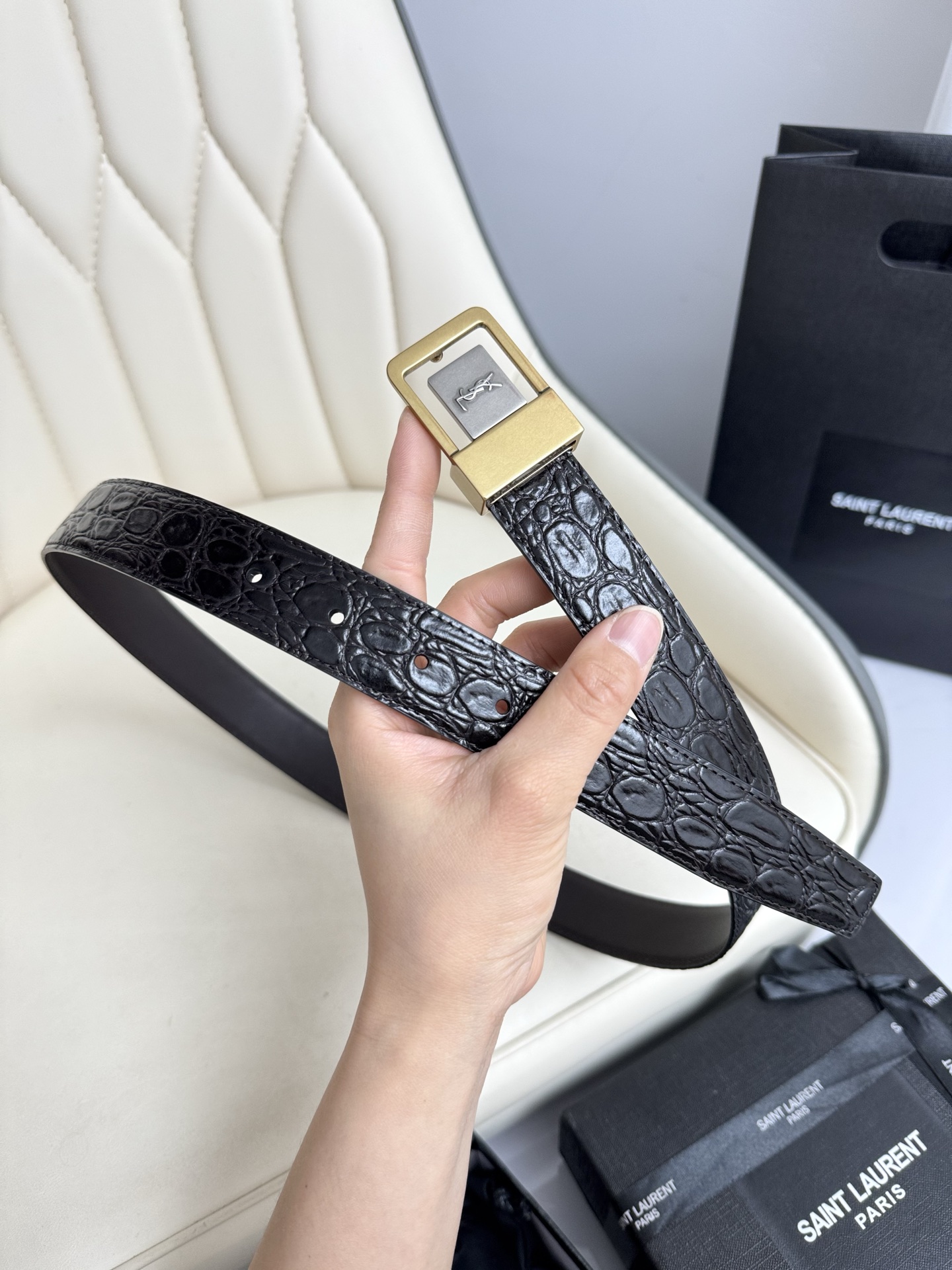 Saint Laurent Female Leather Belt S-m-l