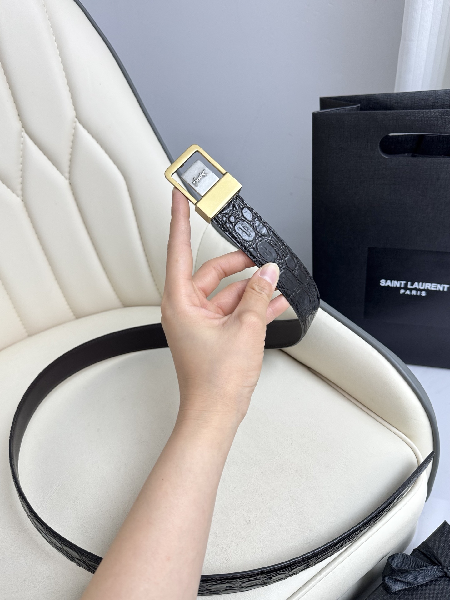 Saint Laurent Female Leather Belt S-m-l