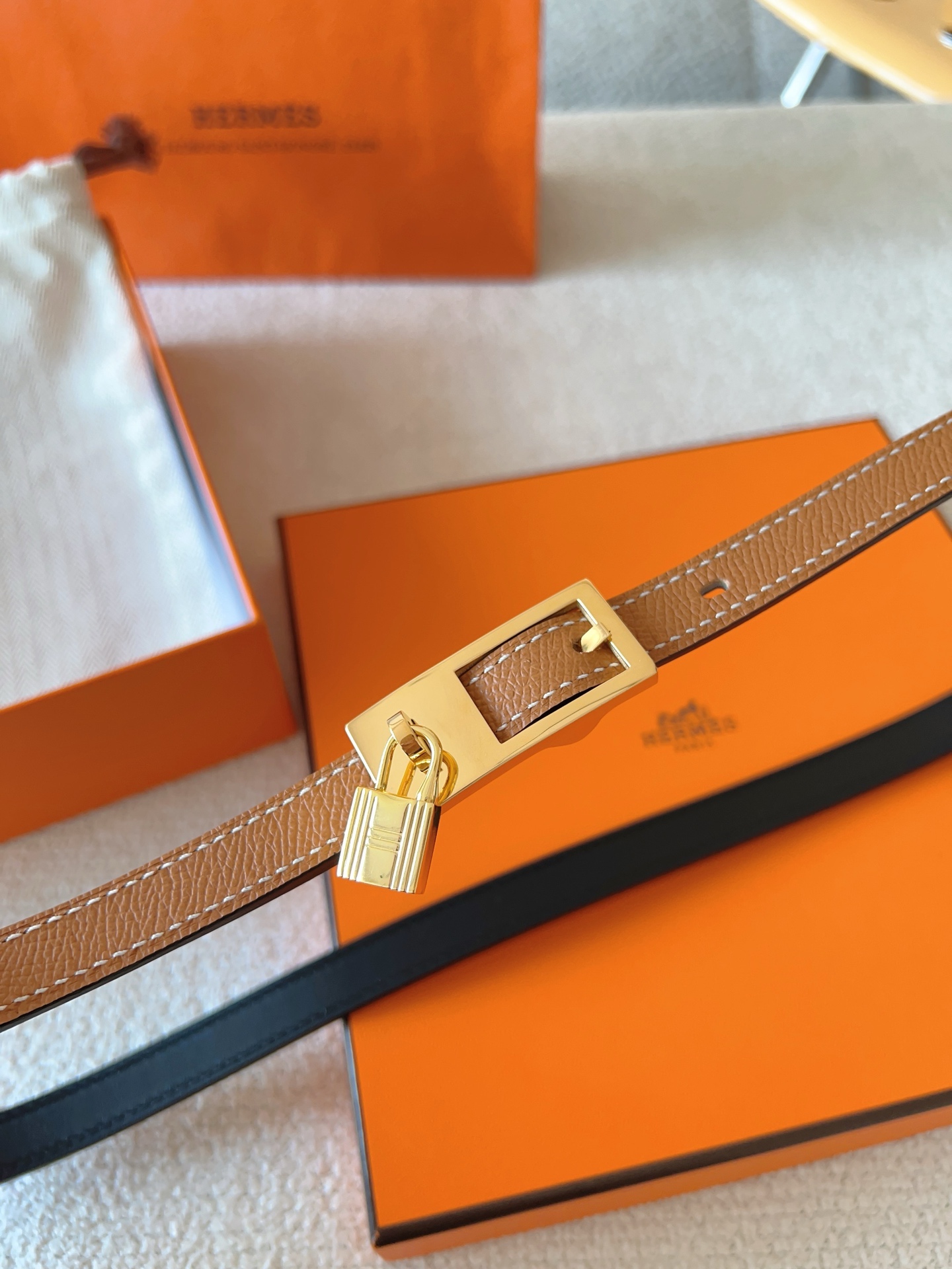 Hermès Female Leather Belt Cow Leather S-m-l