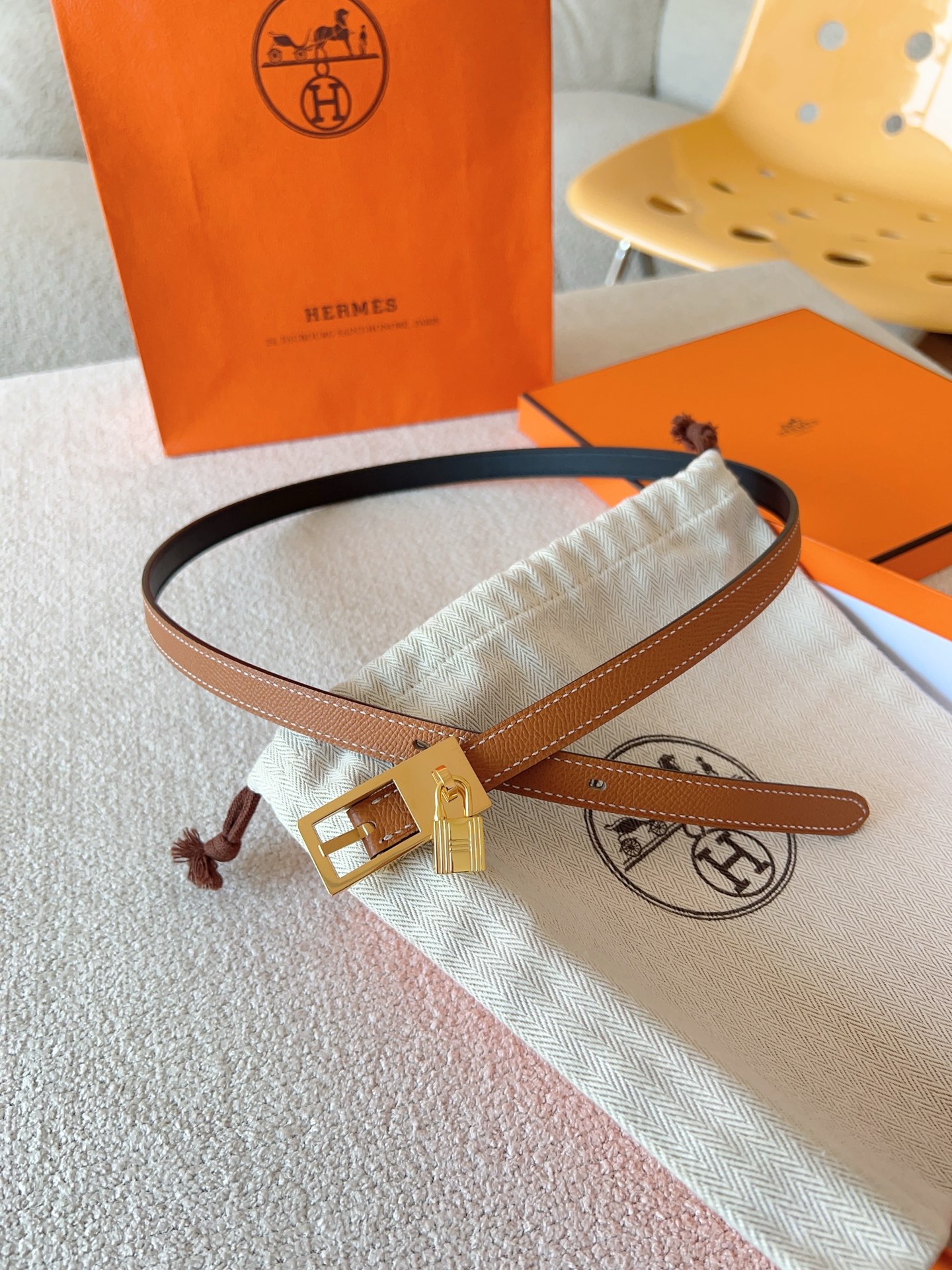 Hermès Female Leather Belt Cow Leather S-m-l