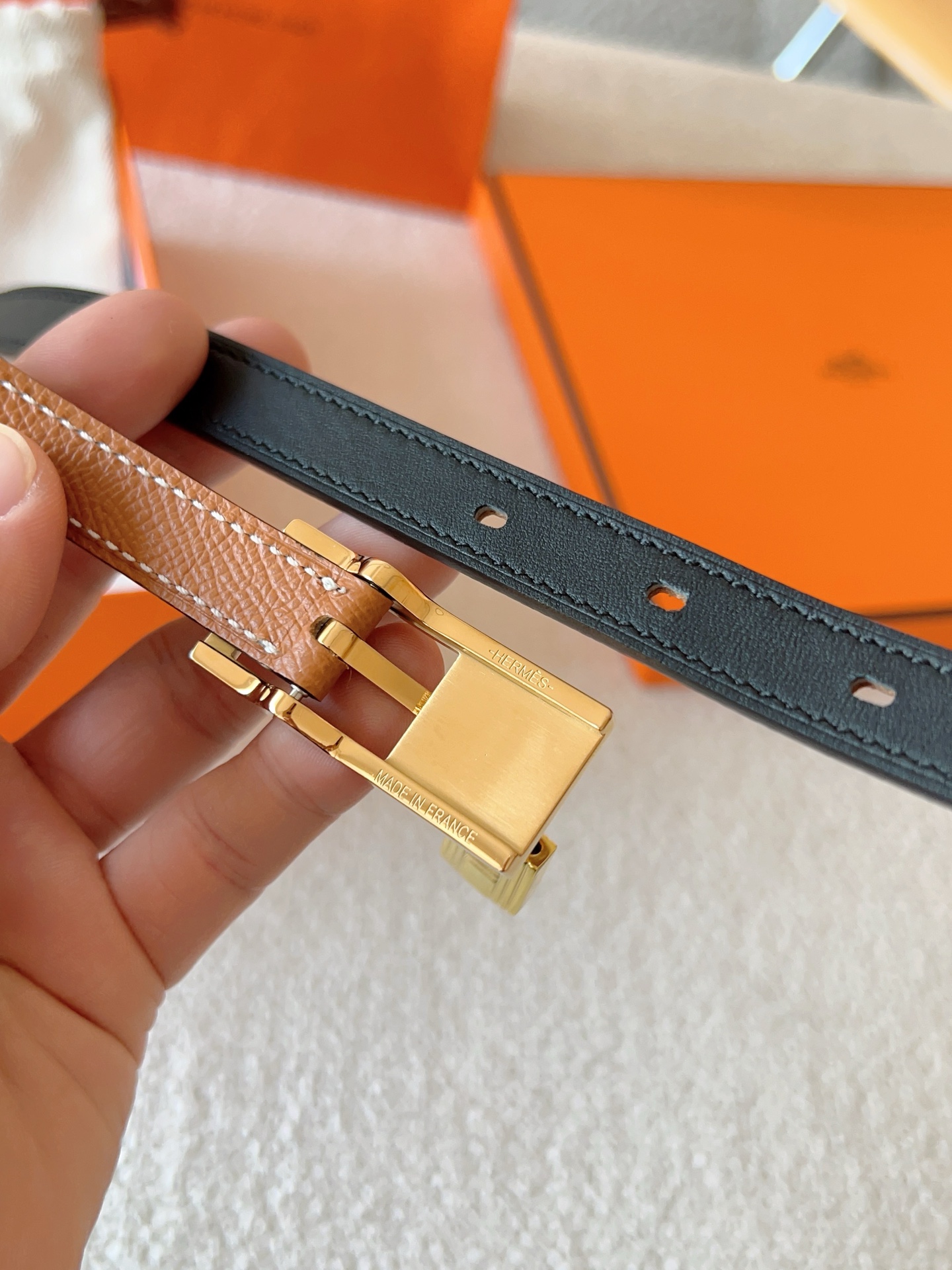 Hermès Female Leather Belt Cow Leather S-m-l