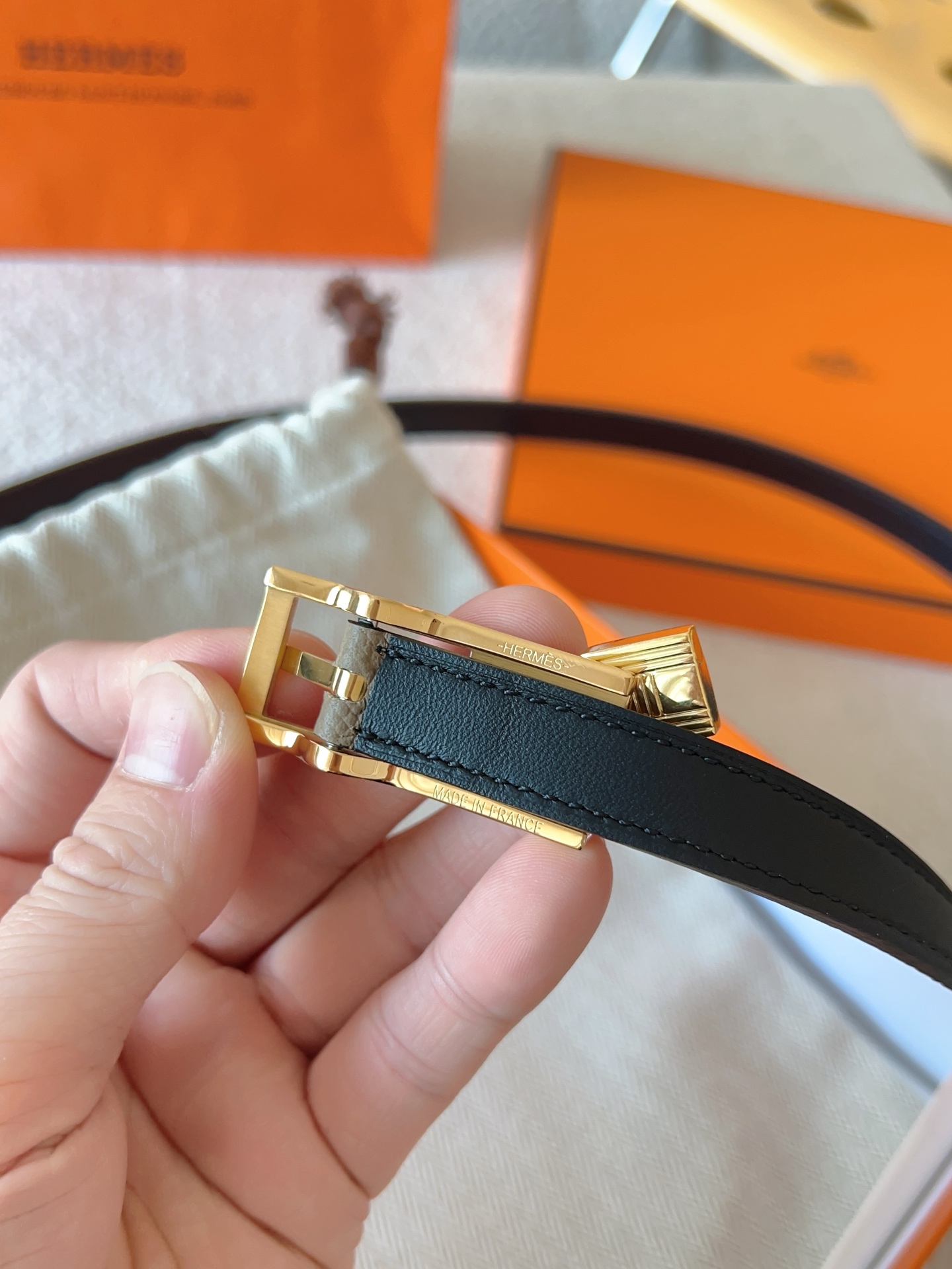Hermès Female Leather Belt Cow Leather S-m-l