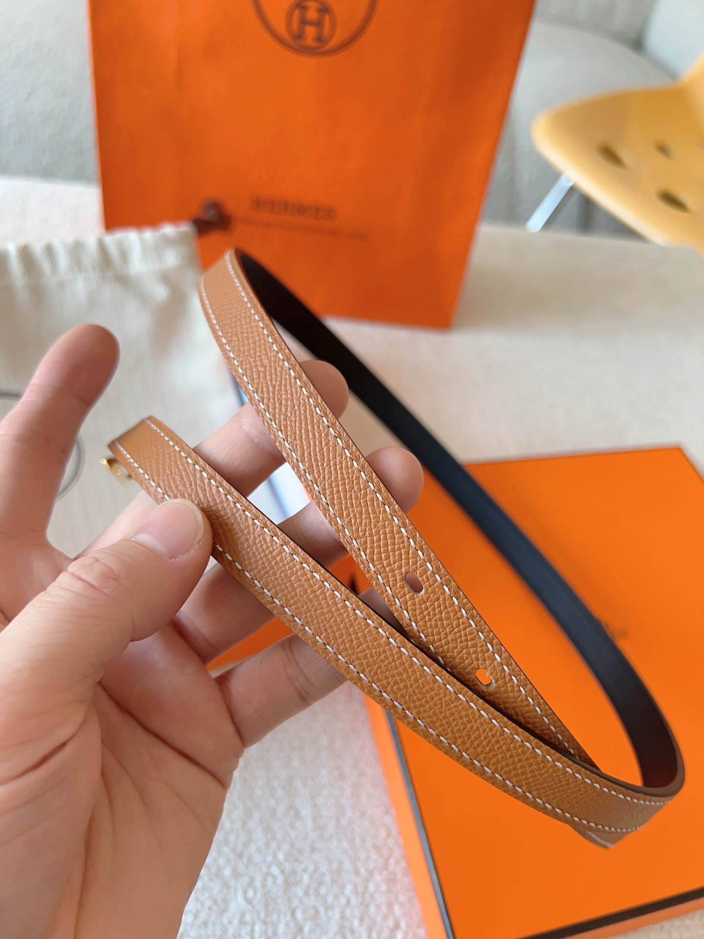Hermès Female Leather Belt Cow Leather S-m-l