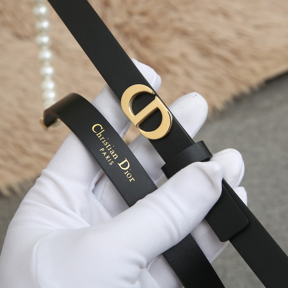 Dior Female Basic Belt Cow Leather Black S-m