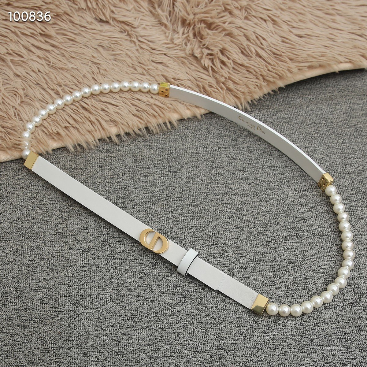 Dior Female Basic Belt Cow Leather White S-m