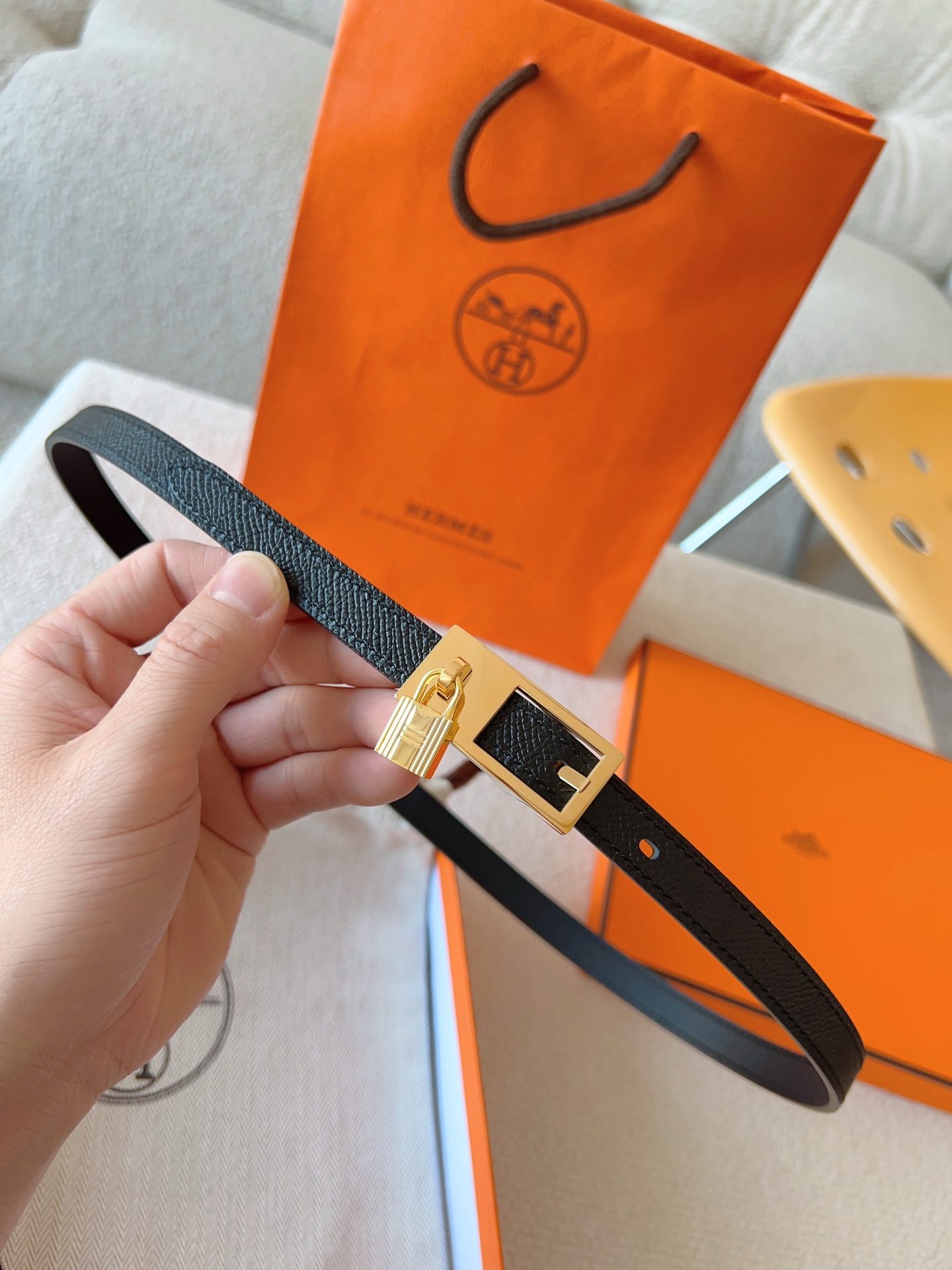 Hermès Female Leather Belt Cow Leather S-m-l