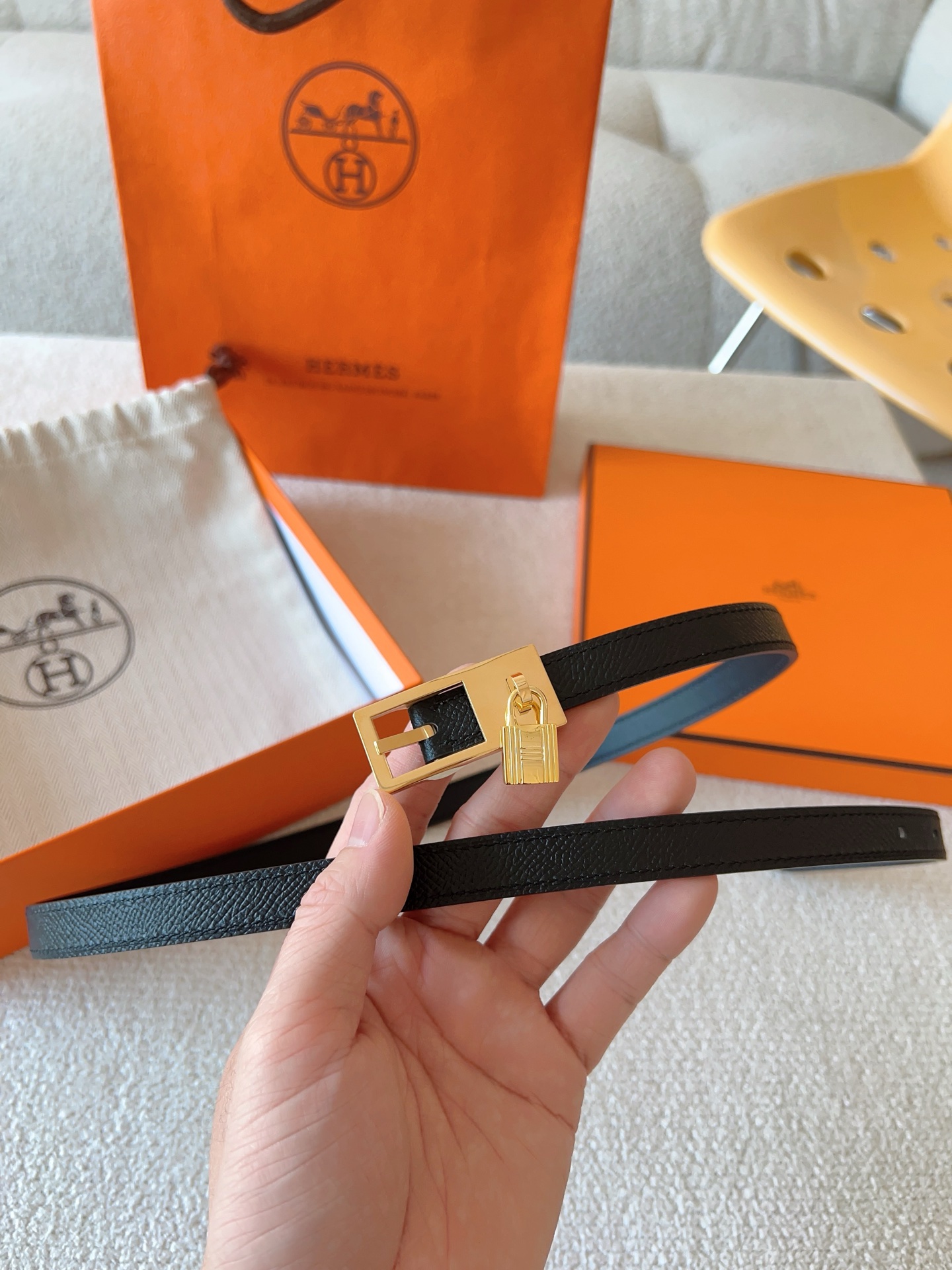 Hermès Female Leather Belt Cow Leather S-m-l