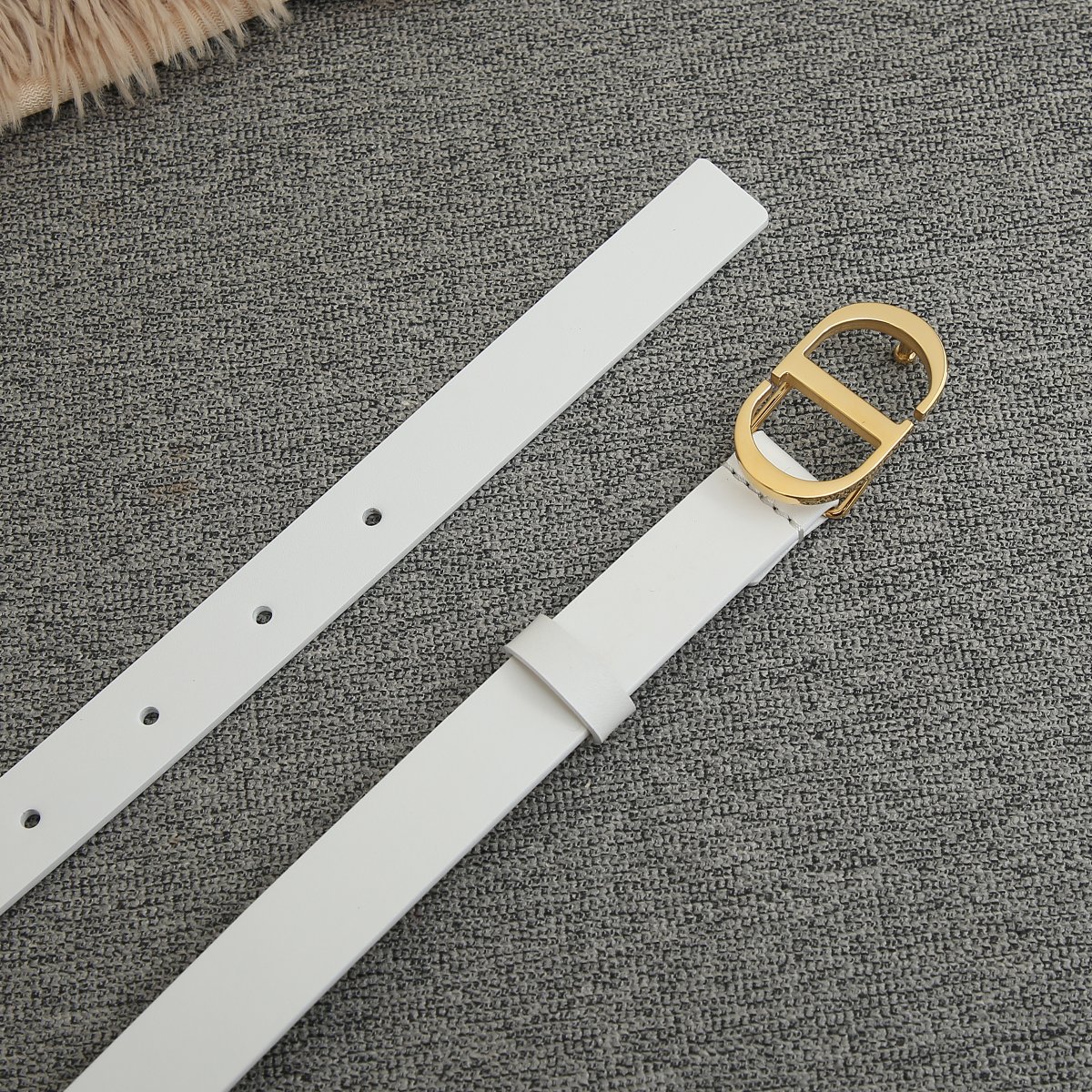 Dior Female Basic Belt Cow Leather White S-m