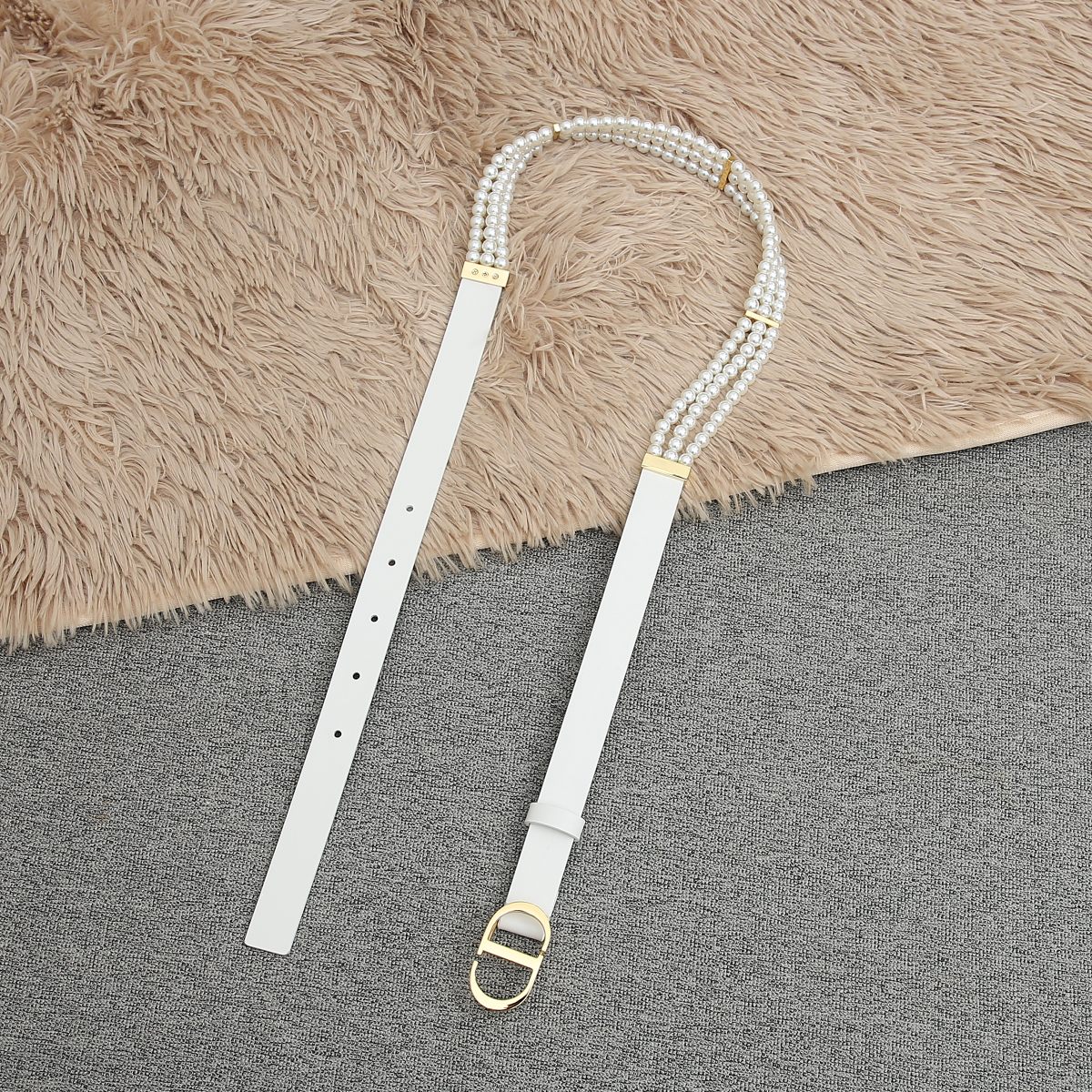 Dior Female Basic Belt Cow Leather White S-m