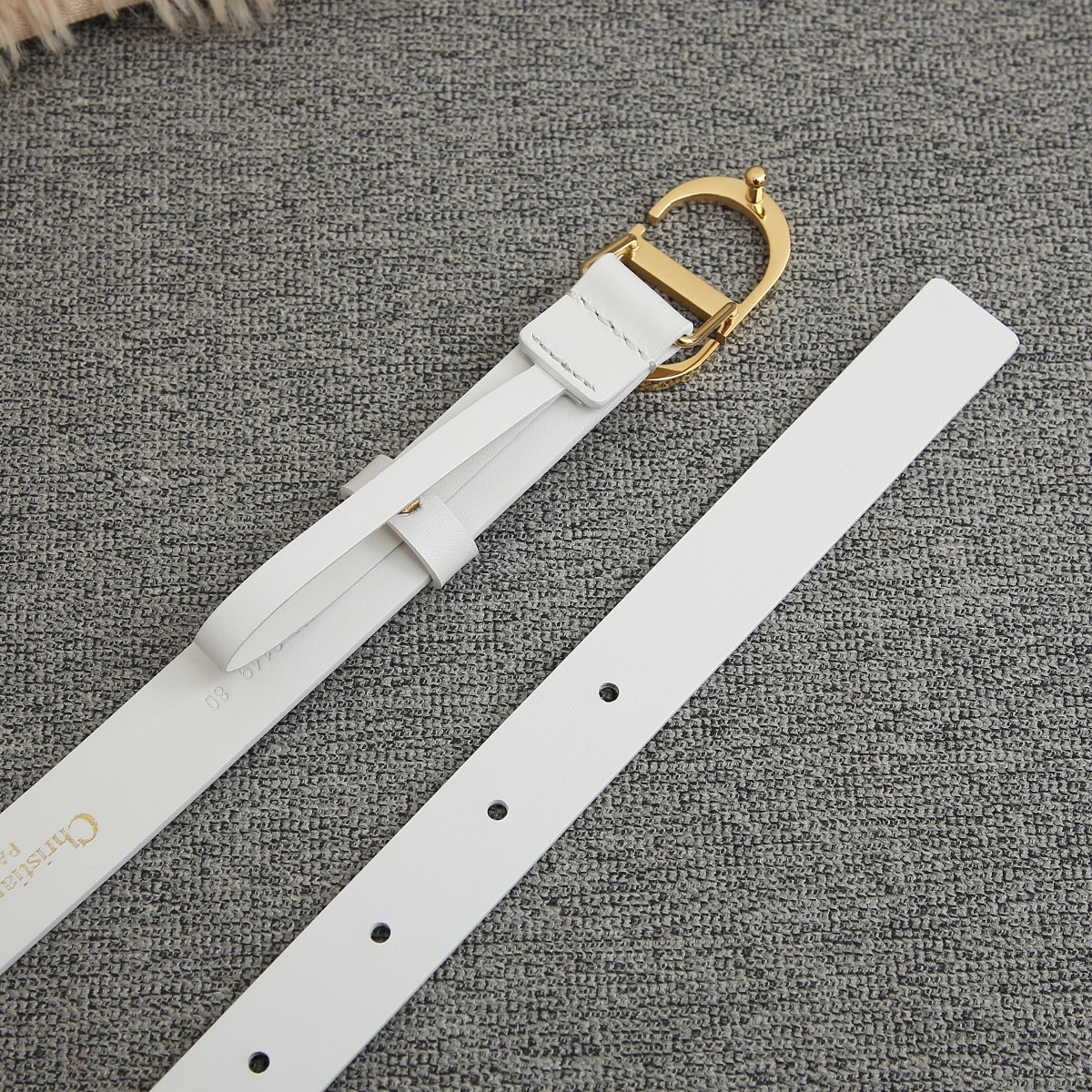 Dior Female Basic Belt Cow Leather White S-m