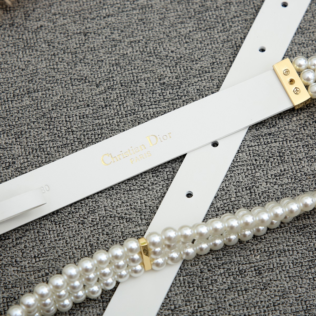 Dior Female Basic Belt Cow Leather White S-m