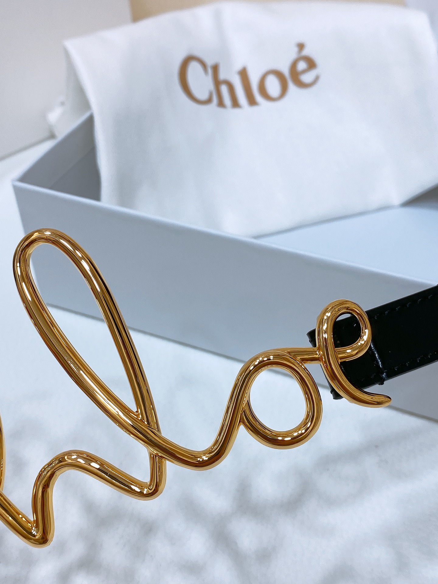 Female Leather Belt Cow Leather Gold 110cm-s-m-l