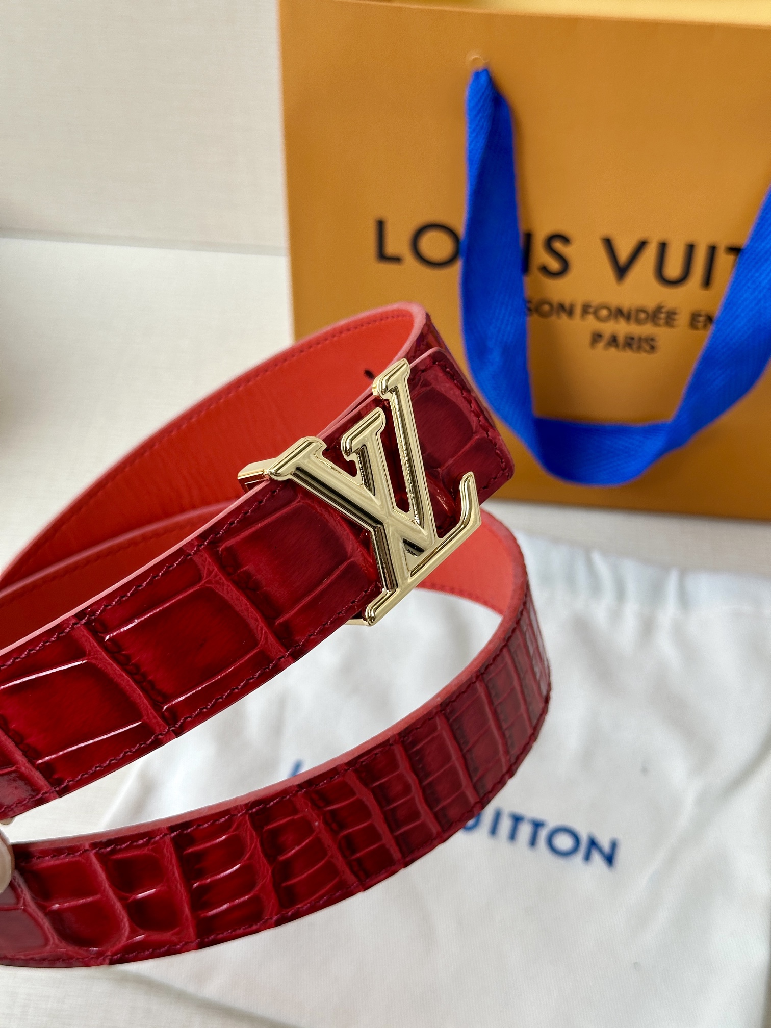 Louis Vuitton Female Leather Belt Top Grain Leather L
