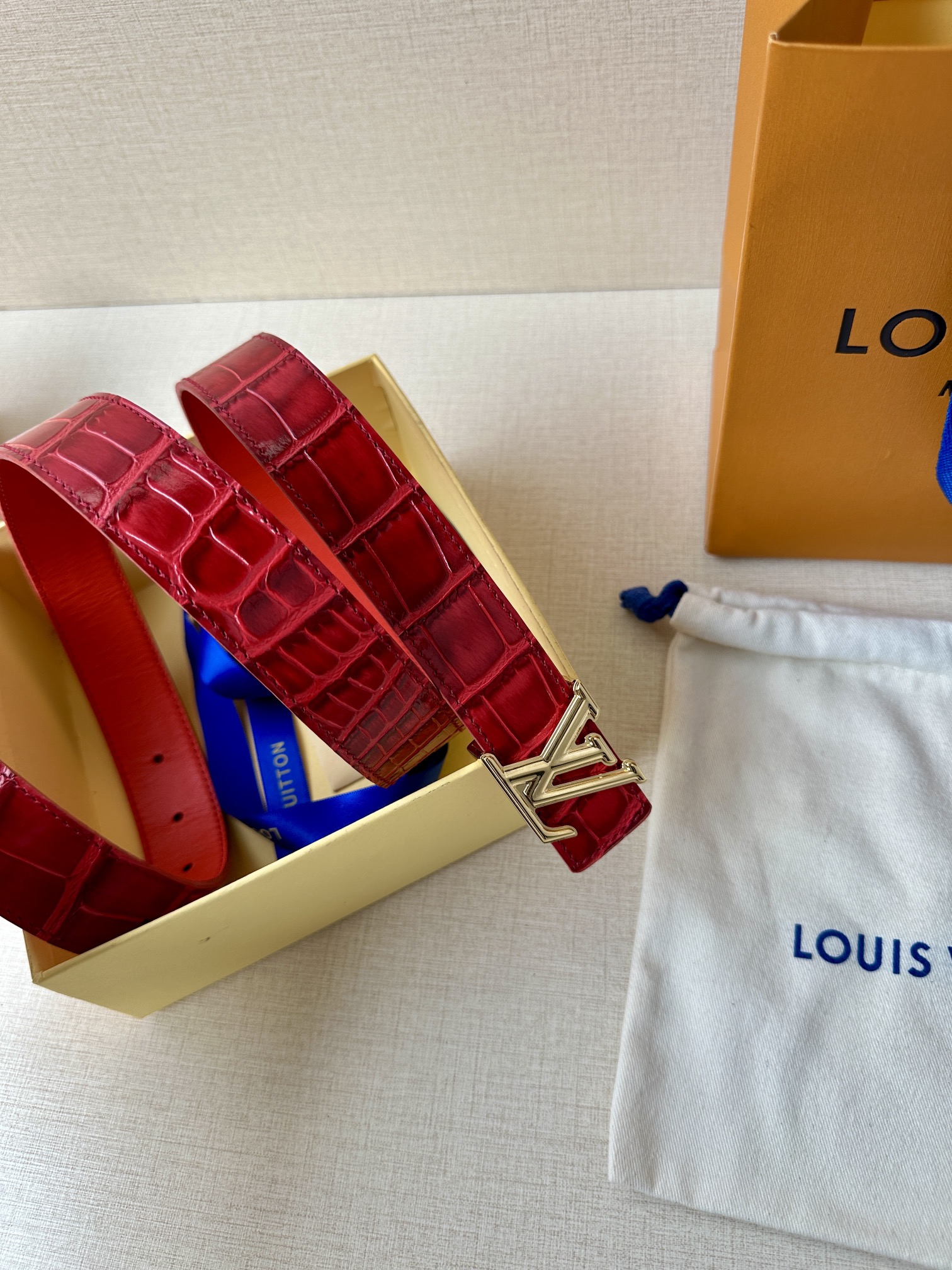 Louis Vuitton Female Leather Belt Top Grain Leather L